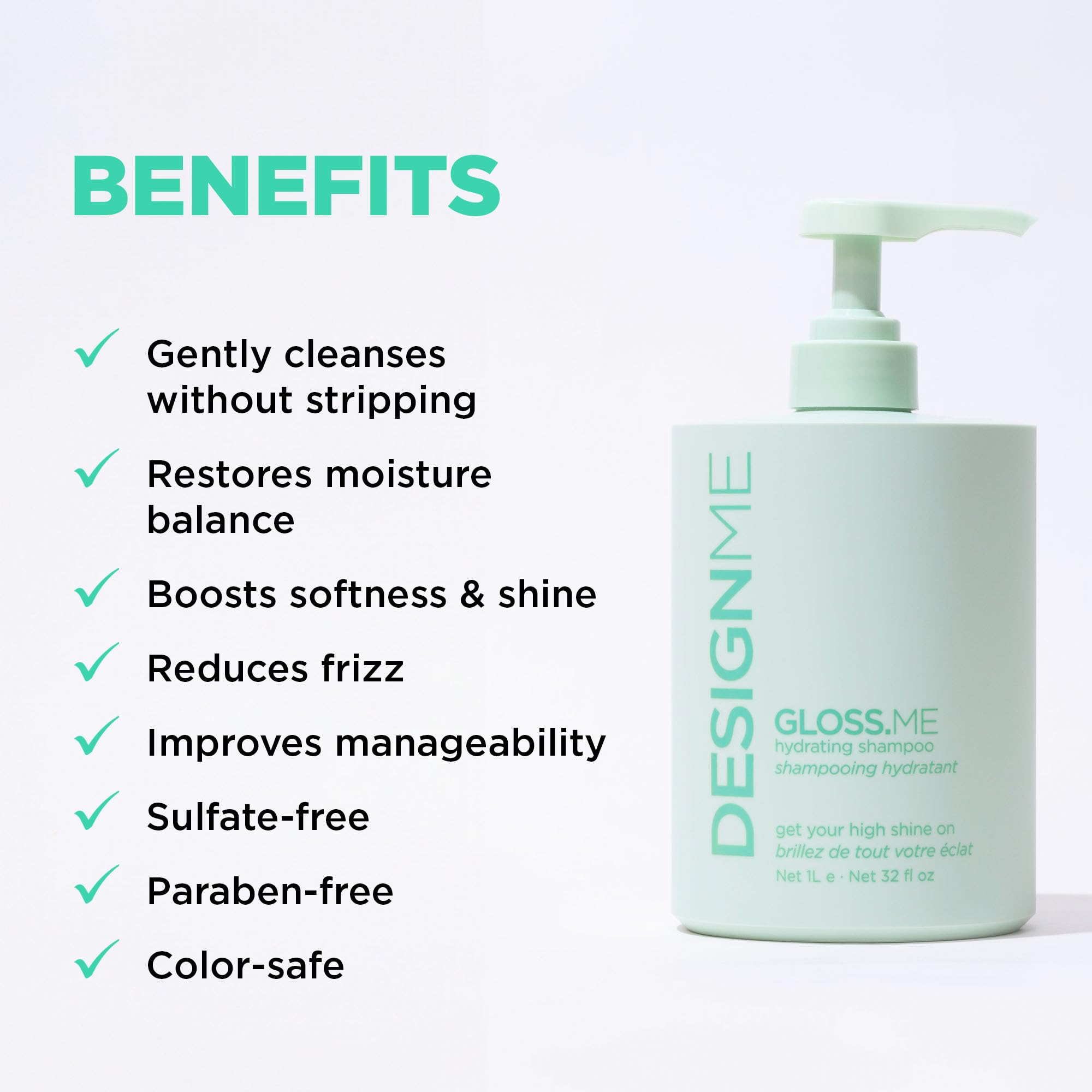 DESIGNME Hemp & Argan Oil Moisturizing Shampoo and Conditioner Set for Dry, Colored, Straight or Curly Hair - 32 Fl Oz Hydrating Hair Care Duo - Perfect for Daily Use, Salon-Quality Treatment & Revitalizing Damaged Hair