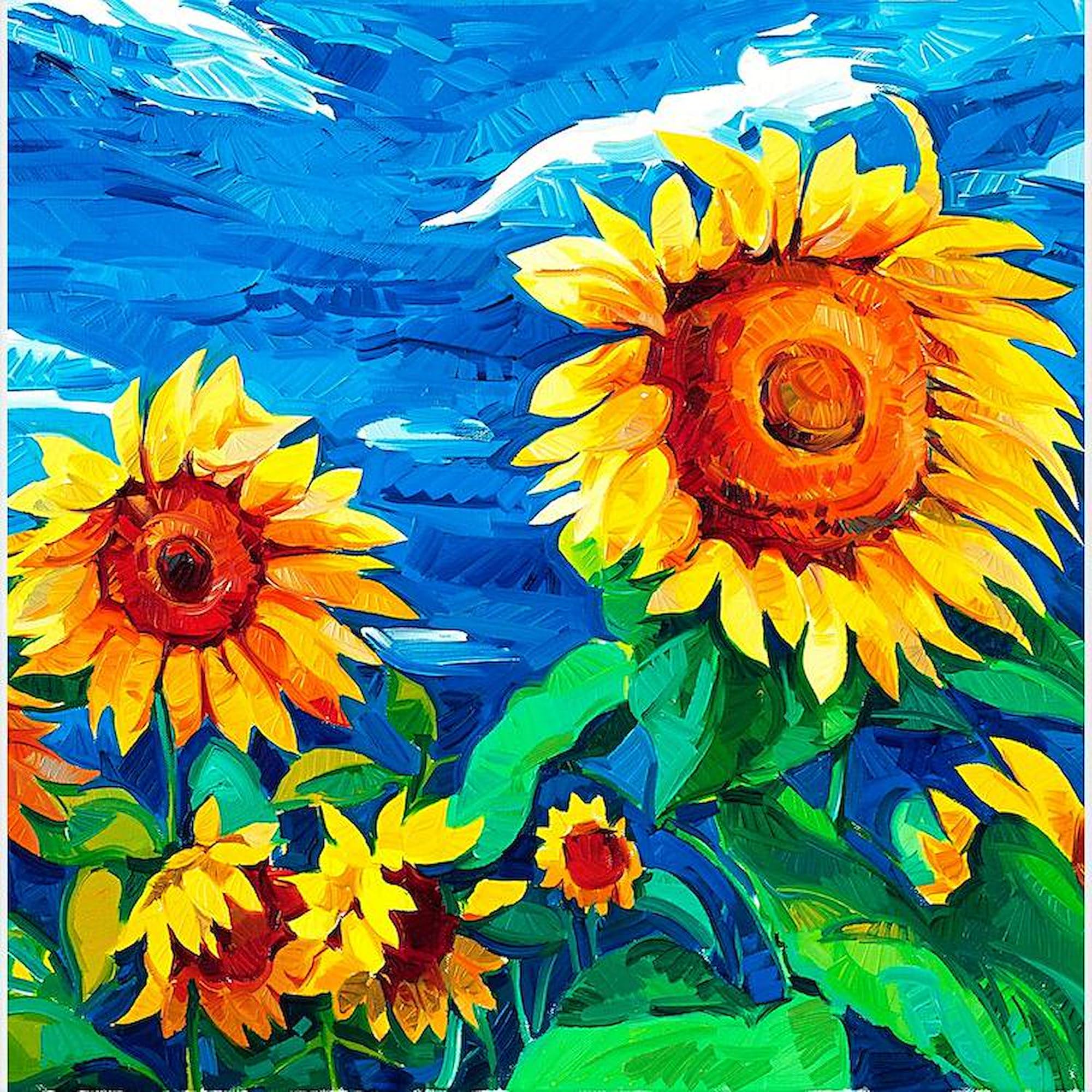Sunflowers Painting Kids Hooded Sweatshirt - Classic Pullover Hoodie for Boys & Girls | Perfect for School, Outdoor Activities & Family Photos