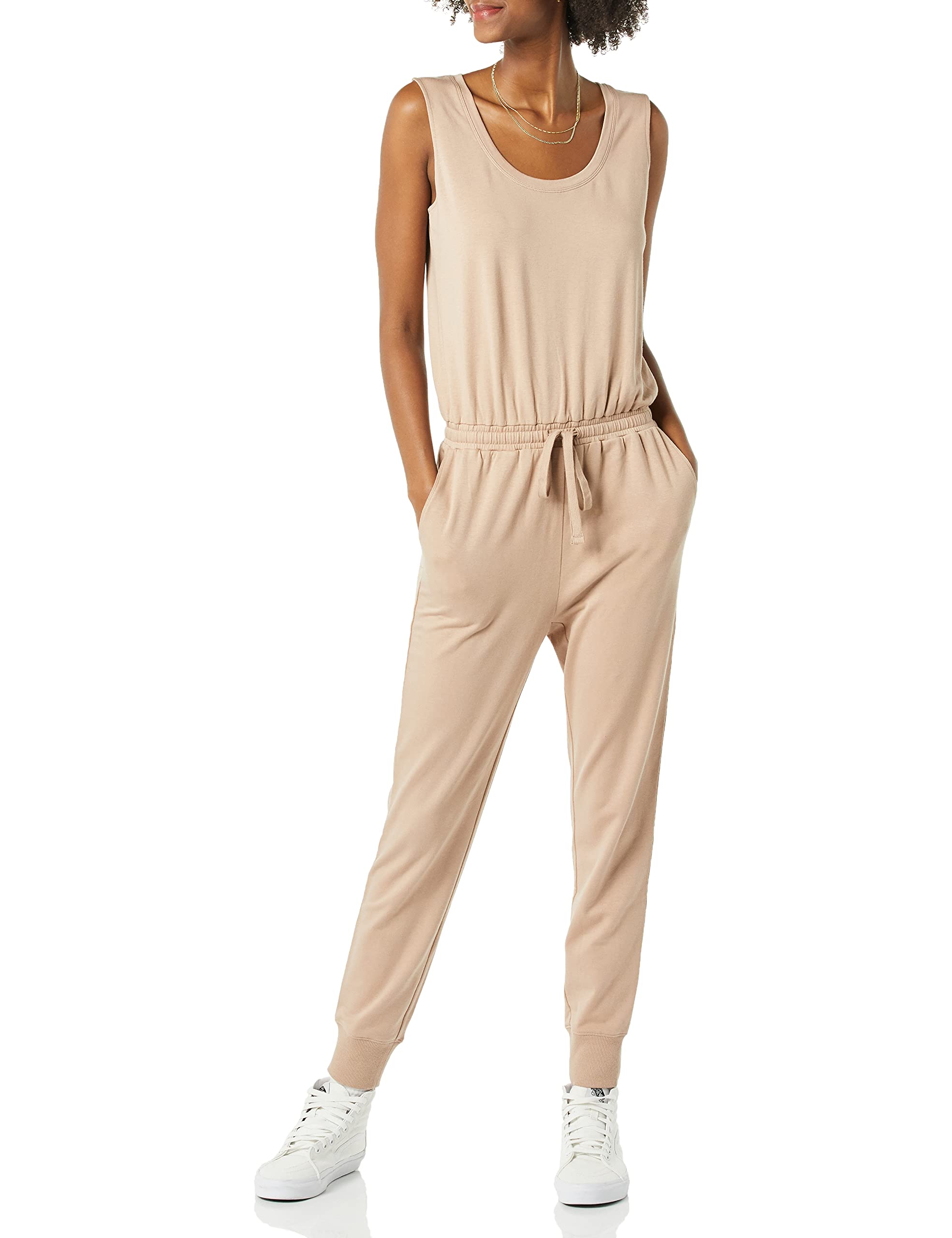 Amazon Essentials Women's Studio Terry Fleece Jumpsuit - Plus Size Loungewear for Women - Soft & Cozy One-Piece Outfit for Home Relaxation, Yoga, and Casual Wear