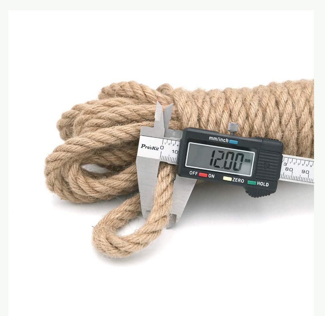 Natural Jute Rope 12mm x 50m - Hemp Twine for Gardening, Bundling & DIY Crafts - Heavy Duty Eco-Friendly Rope for Plant Tying, Gift Wrapping & Home Decor Projects