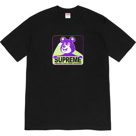 Supreme Bear Graphic T-Shirt for Men - Black Cotton Short Sleeve Tee - Streetwear Fashion & Casual Wear