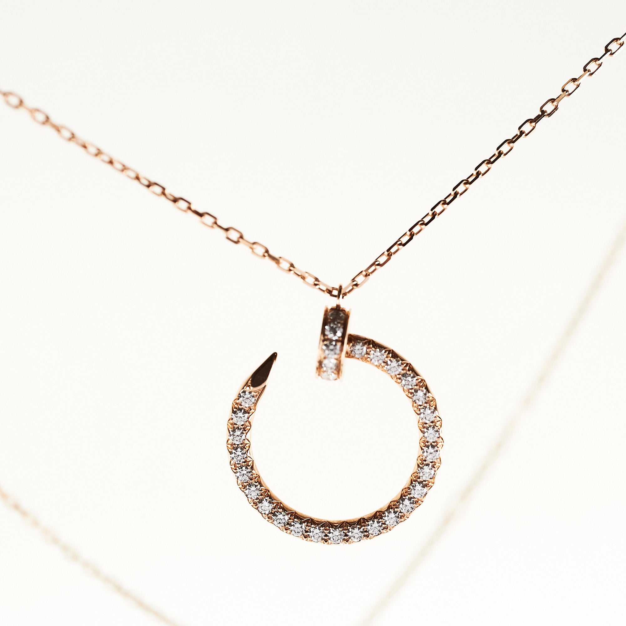 Cartier Juste Un Clou Rose Gold Diamond Necklace for Women - 18K Pink Gold Luxury Jewelry Gift for Anniversary, Valentine's Day & Special Occasions