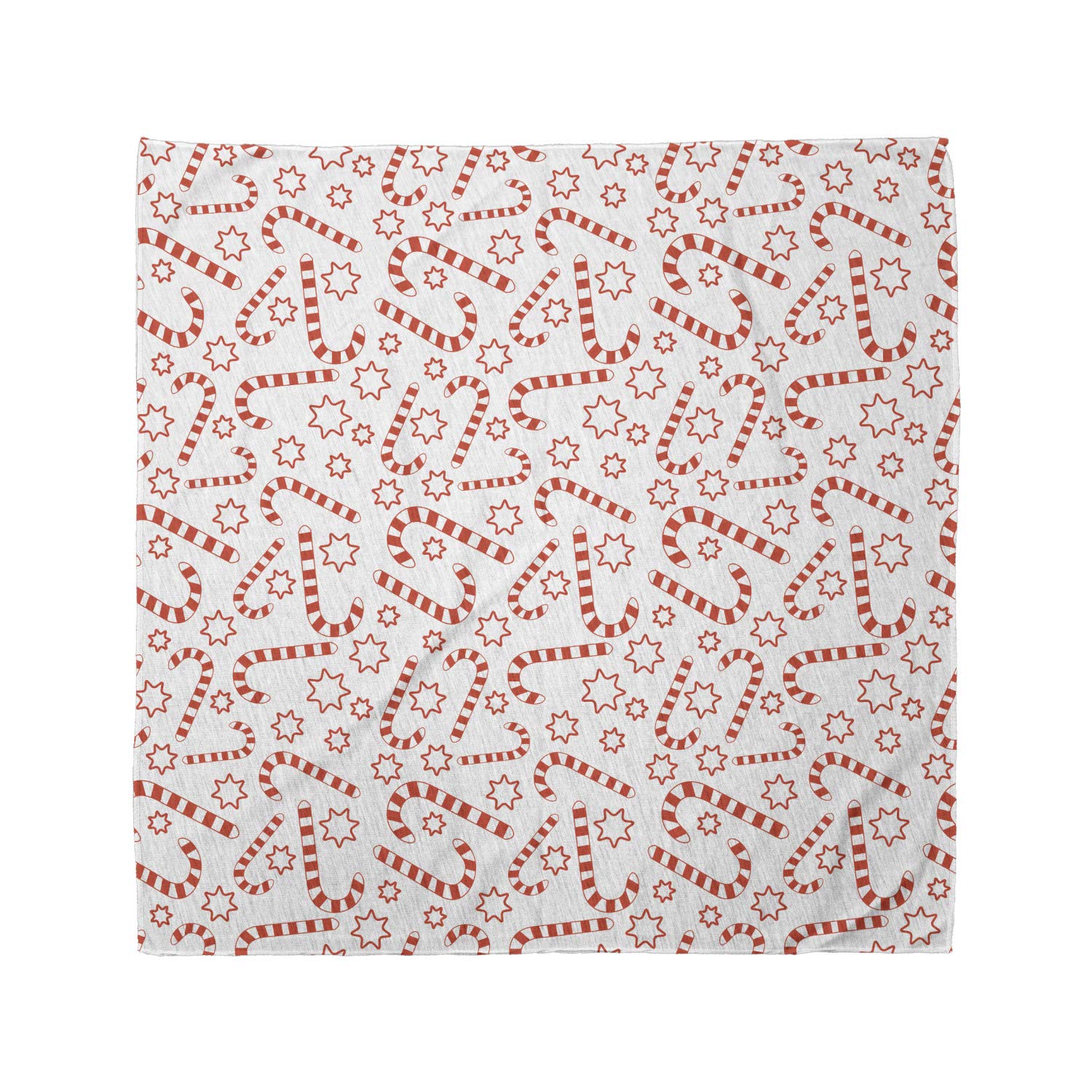Ambesonne Candy Cane Bandana - Christmas Themed Star Pattern Unisex Head & Neck Scarf for Holiday Parties & Festive Outfits