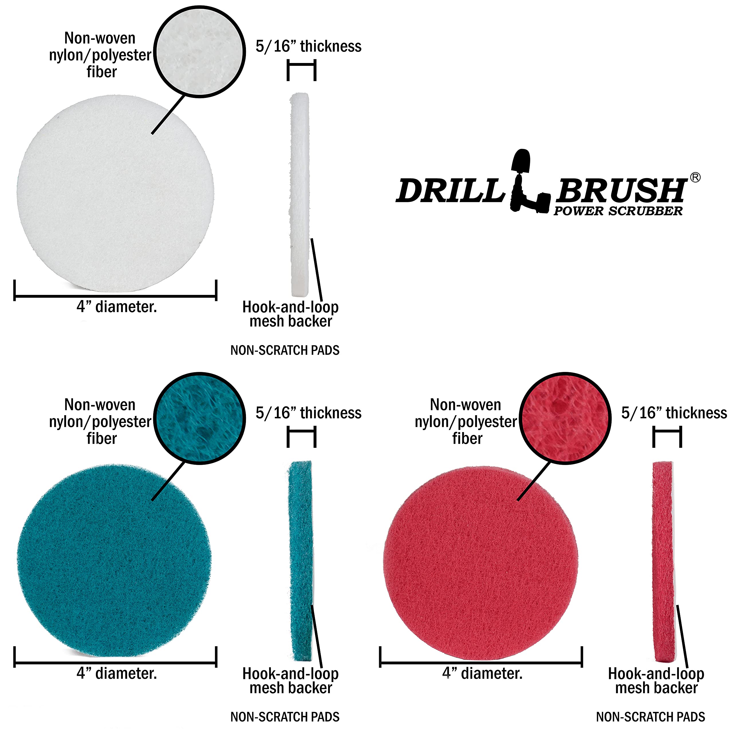 Drillbrush Cleaning Supplies Set - Upholstery & Carpet Cleaner Brush Kit for Auto Detailing | Car Interior Cleaning Tools | Perfect for Home, Car, Boat & Furniture Deep Cleaning