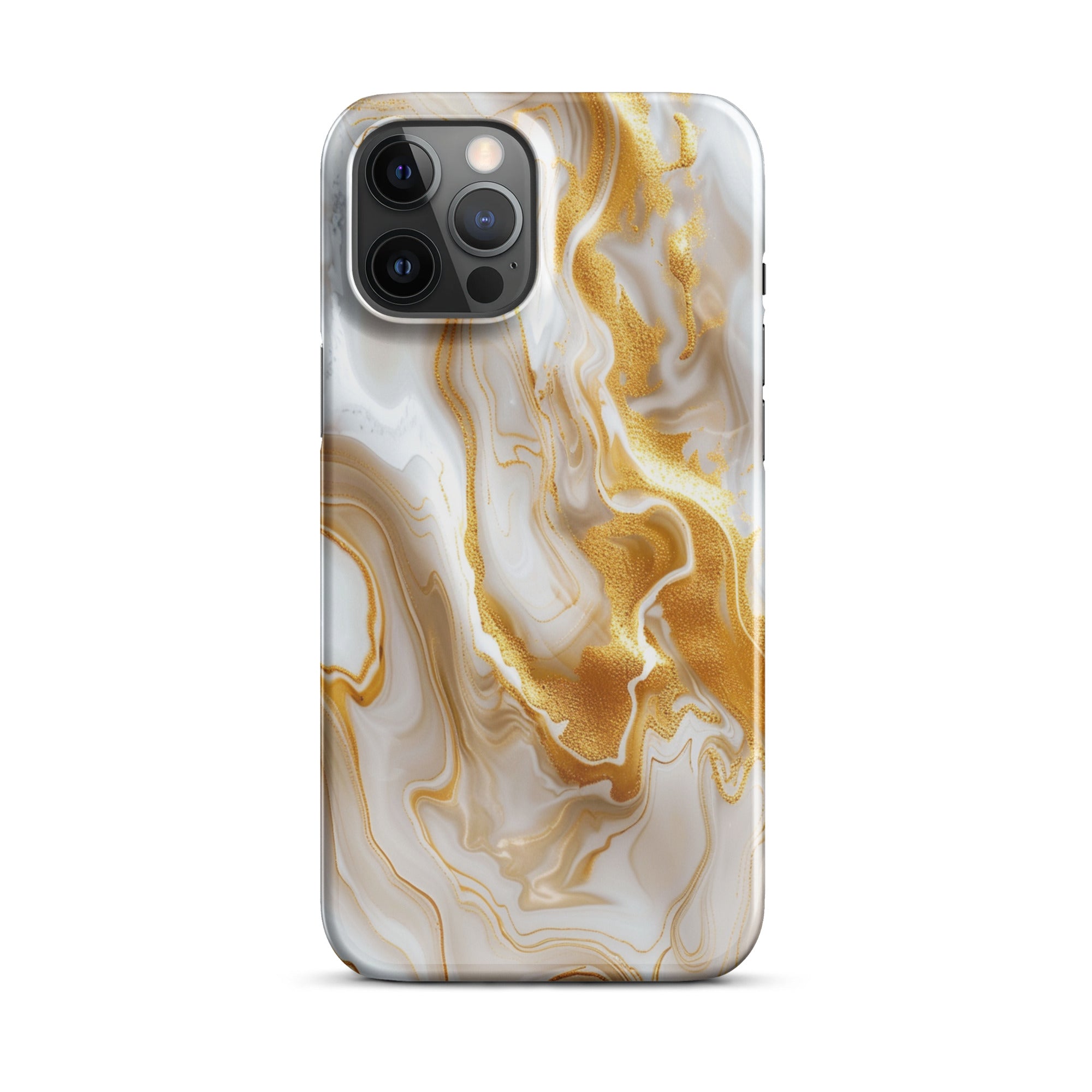 Elegant Gold Marble Snap Case for iPhone 14/13/12/11 Pro Max - Stylish Protective Cover with Secure Fit - Perfect for Daily Use, Work & Travel
