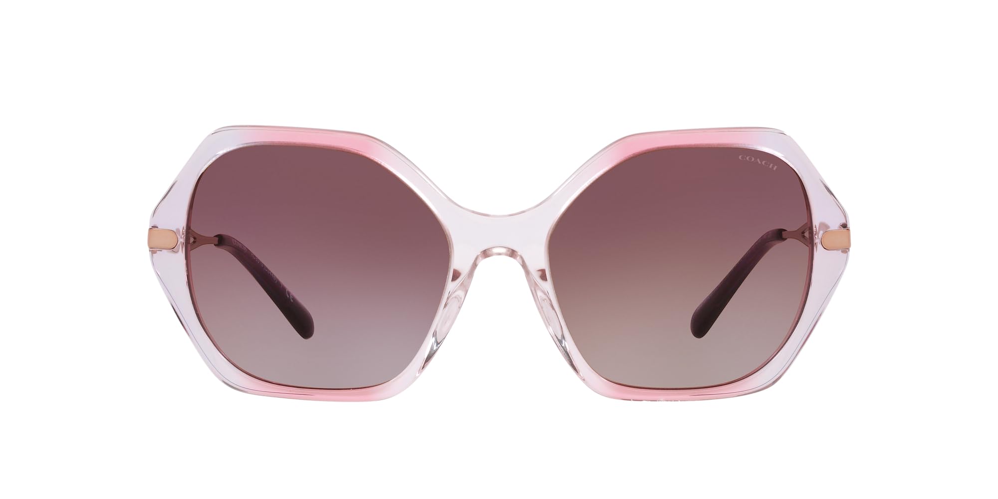 Coach Women's HC8315 Hexagonal Sunglasses - UV Protection, Polarized Lenses, Fashionable & Lightweight for Outdoor, Driving & Beach