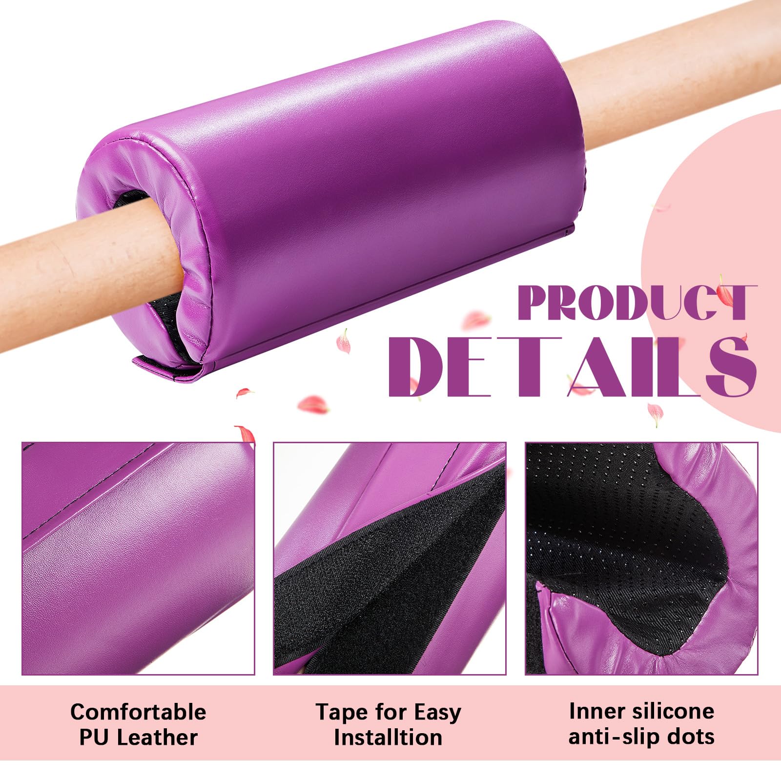 Gymnastics Bar Pad Protective Sleeve for Uneven Bars, Parallel Bars, Horizontal Bars - Soft Ballet Bar Cover Accessories & Gifts for Gymnasts - Perfect for Home Training, Gym Practice & Dance Studio Use