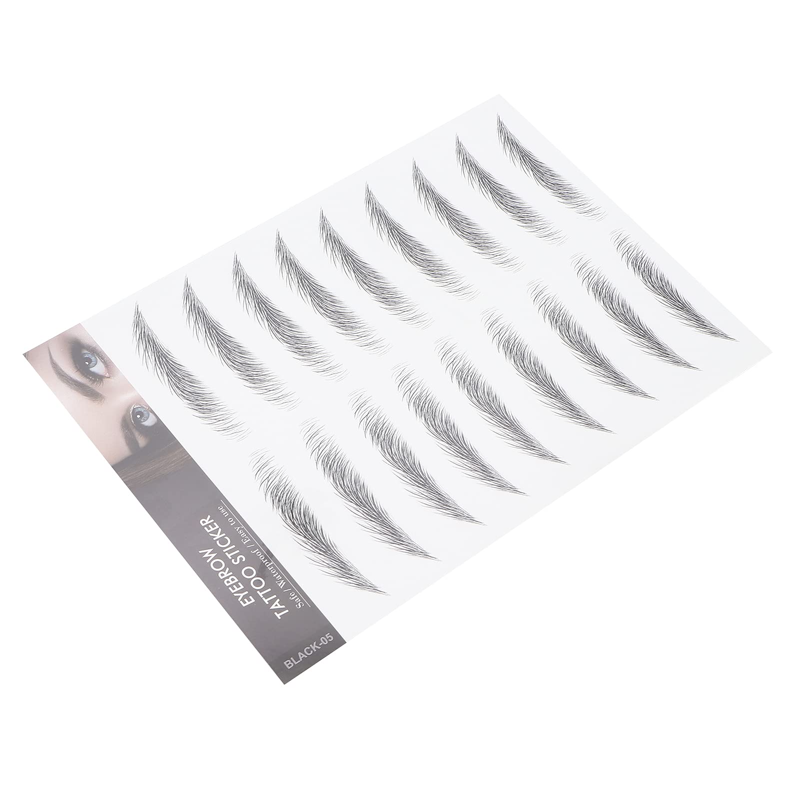 Long Lasting Eyebrow Tattoo Stickers - Waterproof & Smudge-Proof Temporary Eyebrow Transfers for Women (Black-05) | Perfect for Daily Makeup, Cosplay, and Special Occasions