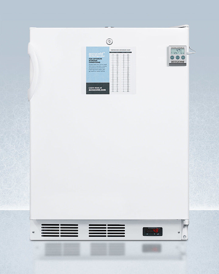 Accucold 24-Inch Wide Built-In All Refrigerator with Auto Defrost | ADA Compliant | FF6LWBI7PLUS2ADA | Perfect for Restaurants, Offices, and Home Kitchens