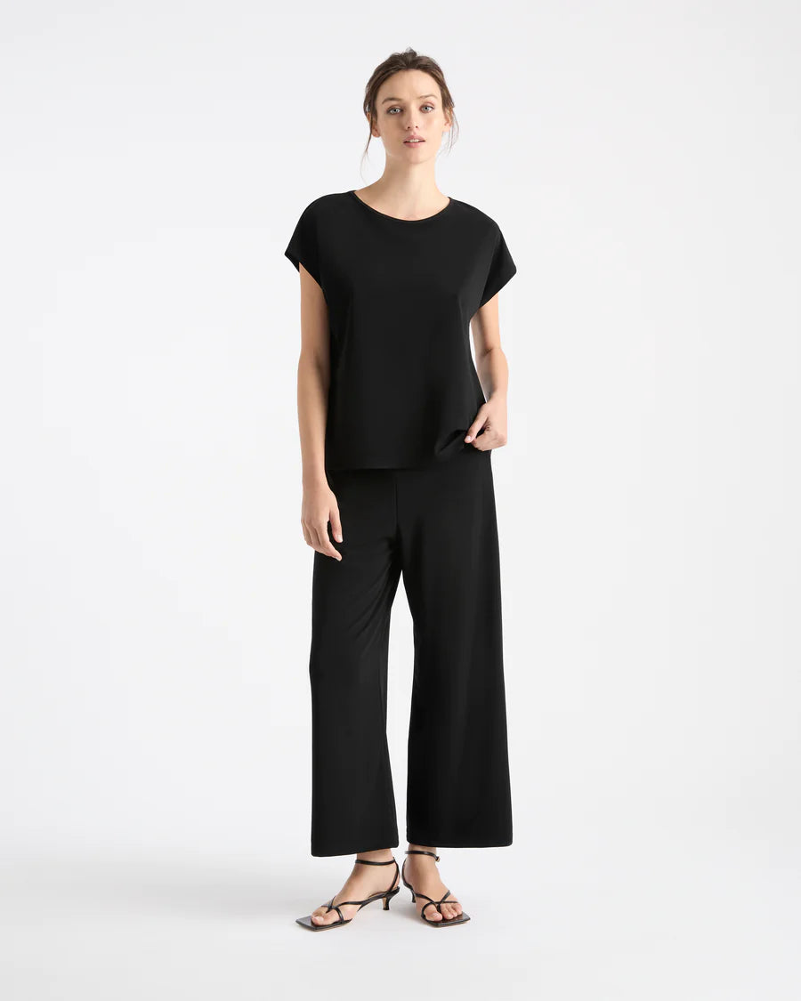 Women's High Waisted Palazzo Pants - True Navy Blue Wide Leg Lounge Pants for Casual Wear, Yoga & Travel