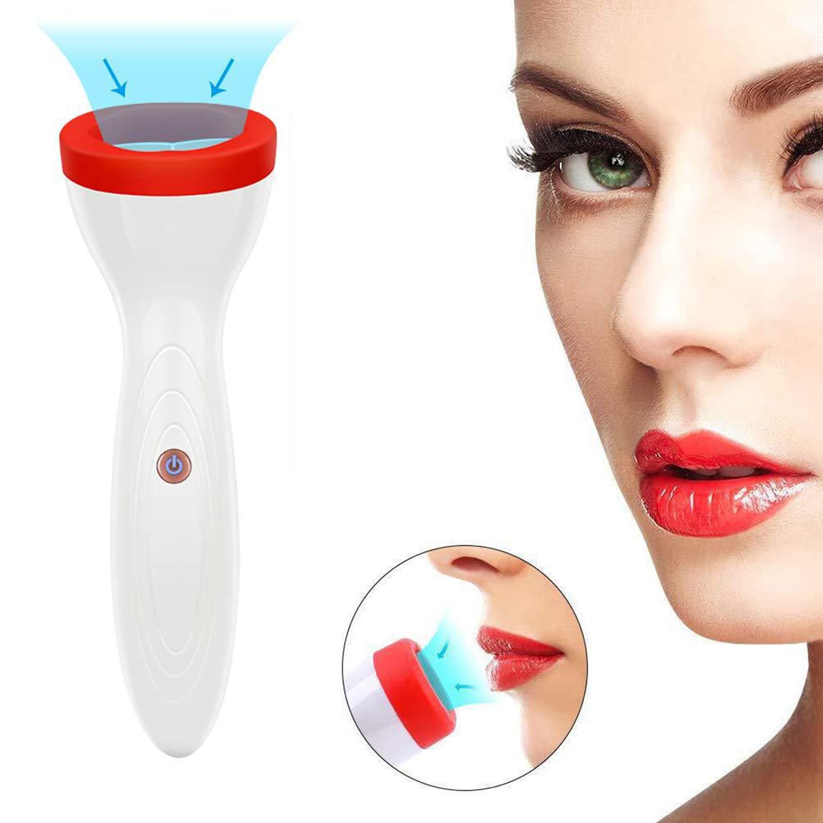 Electric Lip Plumper Tool for Fuller Lips - 450mAh Rechargeable Lip Enhancer Device with Physical Suction Technology (White) - Perfect for Home Use, Beauty Routine & Makeup Prep