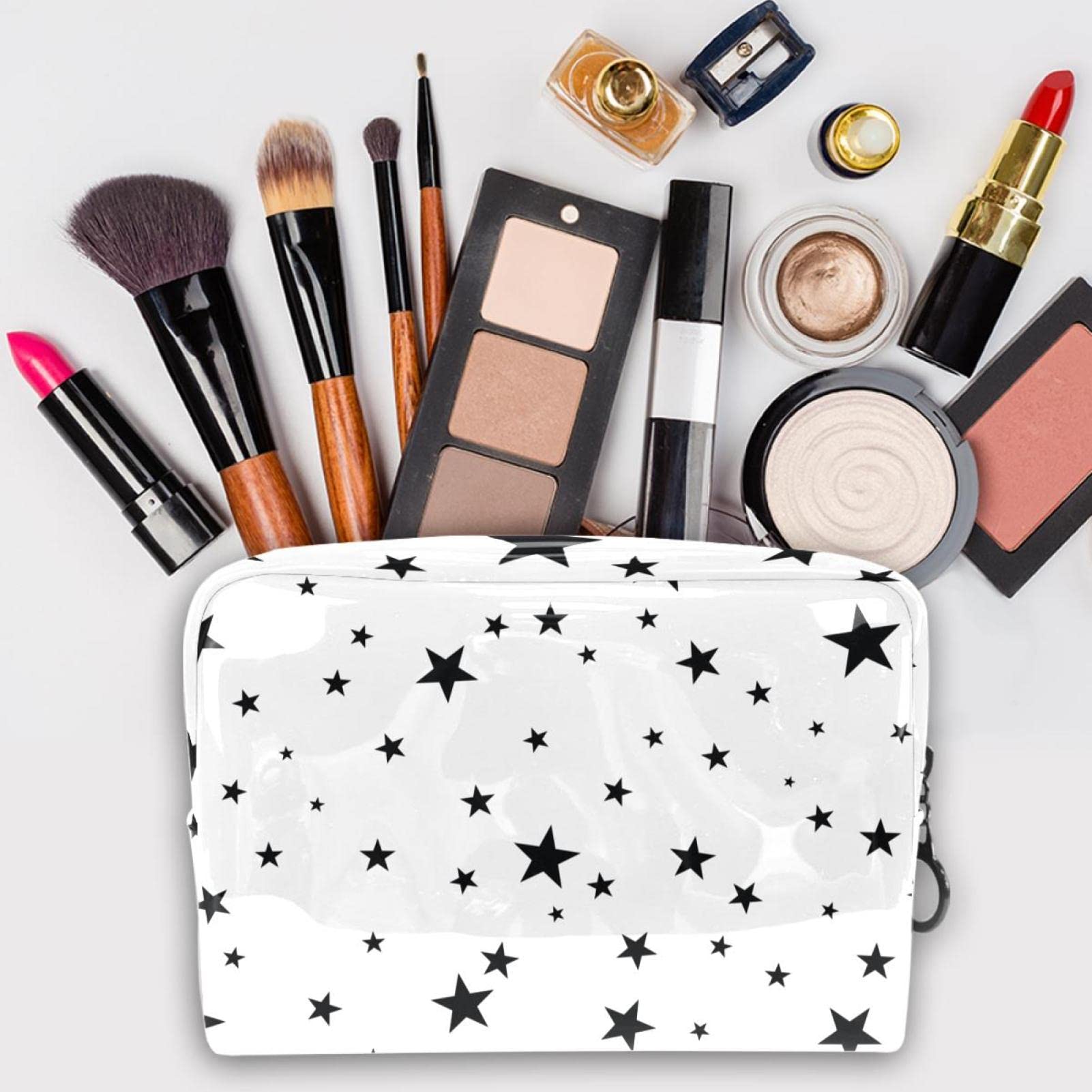 Waterproof PVC Travel Makeup Bag - Cute Little Broken Star Cosmetic Pouch for Women & Girls (18.5x13x7.5cm) | Perfect for Vacation, Gym & Daily Organizer