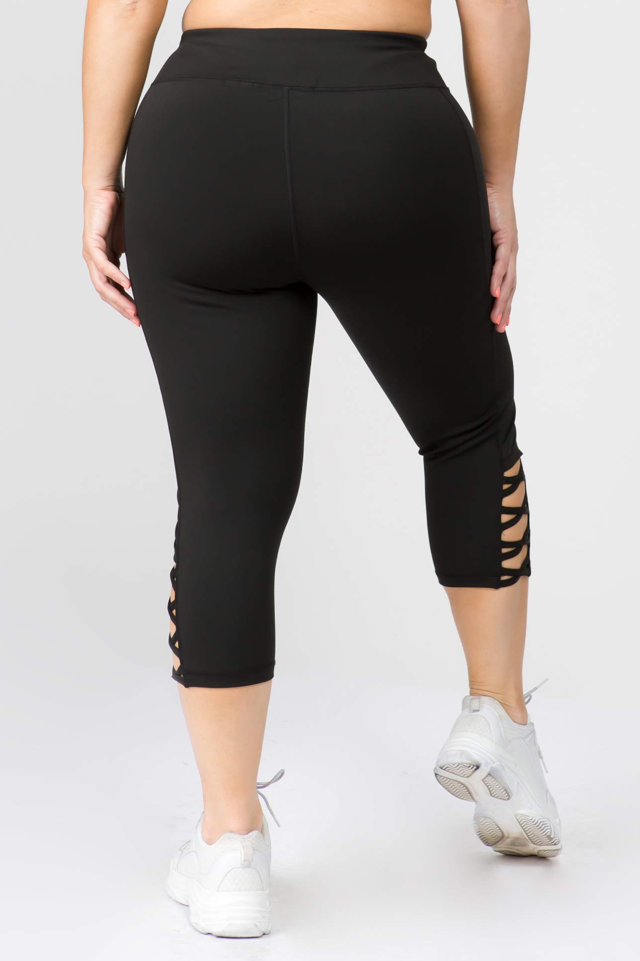 ICONOFLASH High Waist Workout Leggings for Women with Pockets & Lattice Design - Yoga, Running, Gym & Casual Wear Athletic Pants