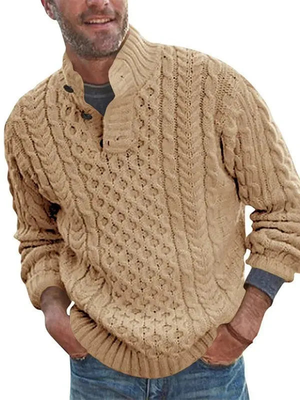 Premium Turtle Neck Knit Sweater for Men - Cozy Winter Pullover for Casual Wear & Outdoor Activities