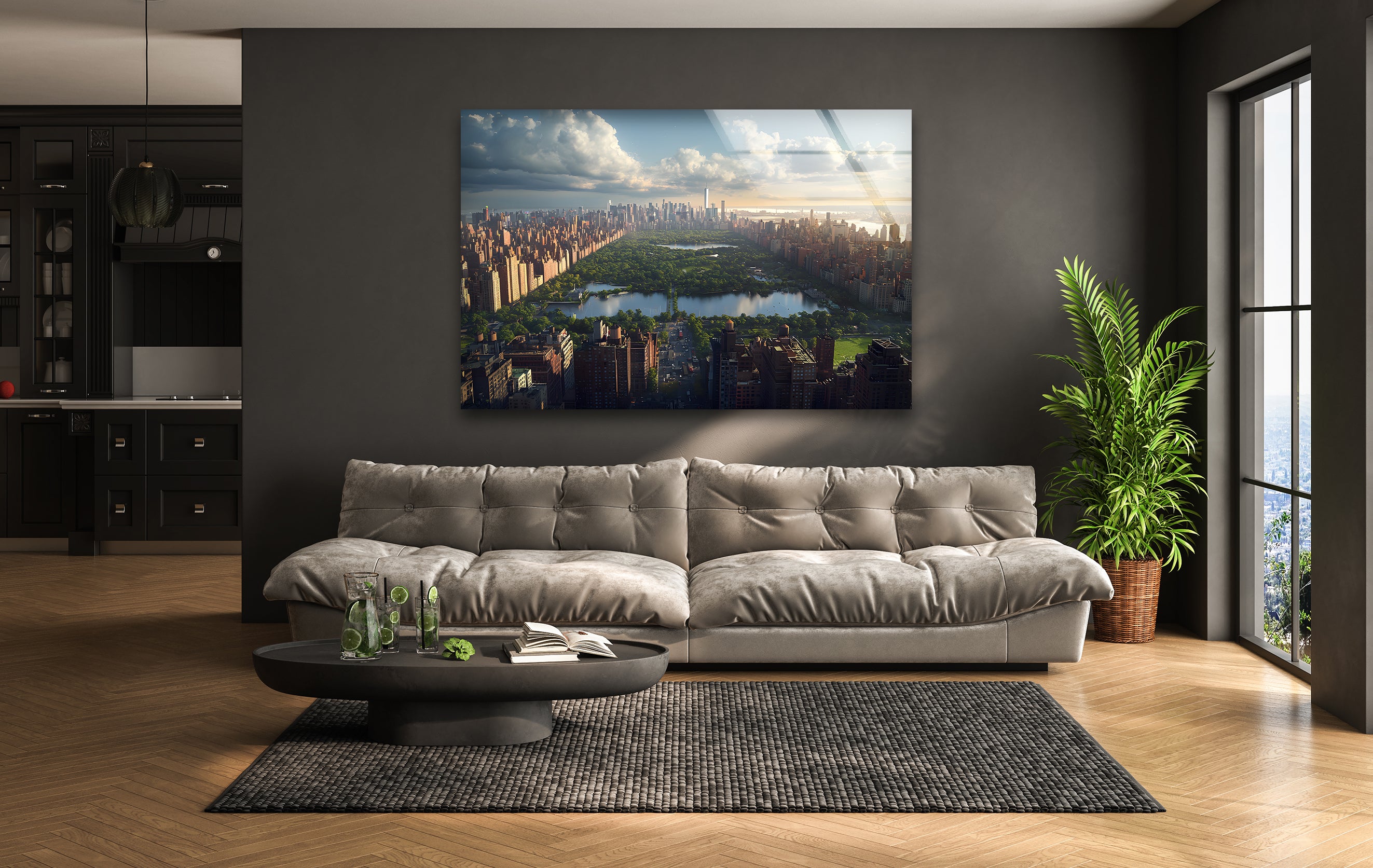 Stunning Manhattan New York Skyline Glass Wall Art - Elegant Home & Office Decor for Living Room, Bedroom or Gift Idea
