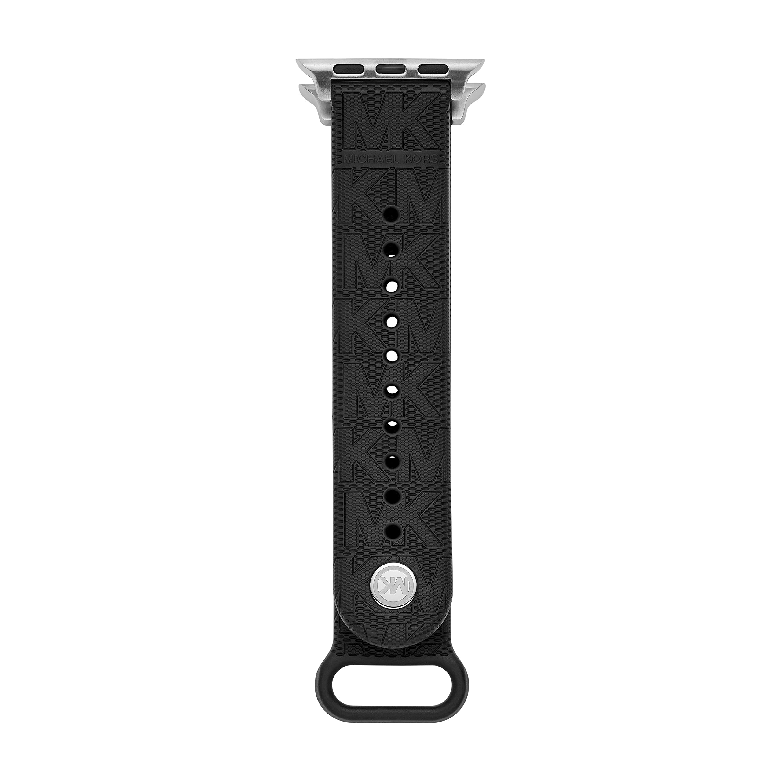 Michael Kors Interchangeable Watch Band for Apple Watch 38mm/40mm/41mm - Genuine Leather & Silicone Replacement Straps Compatible with Series 8/7/6/5/4/3/2/1/SE - Perfect for Workouts, Office & Everyday Fashion