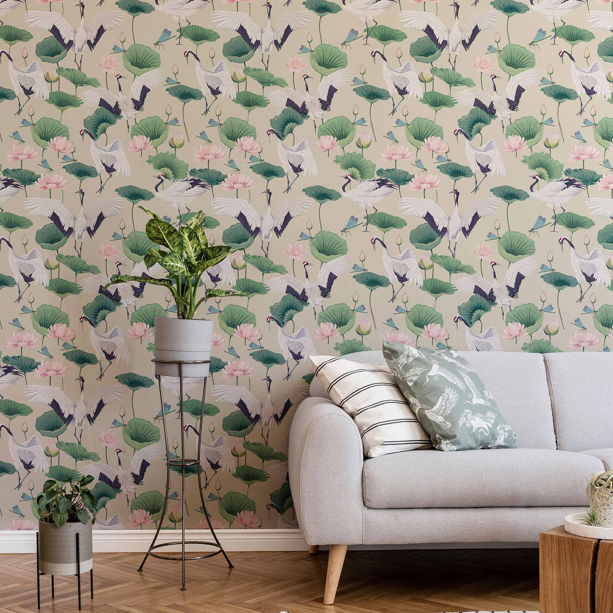 Green Botanical Peel and Stick Removable Wallpaper - Self-Adhesive Wall Decor for Bedroom, Living Room, Nursery & Office - Easy to Apply & Remove