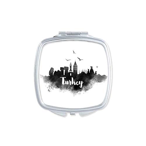 DIYthinker Turkey Landmark Ink City Painting Mirror - Portable Compact Pocket Makeup Mirror with Double Sided Glass for Travel, Home & Office Use