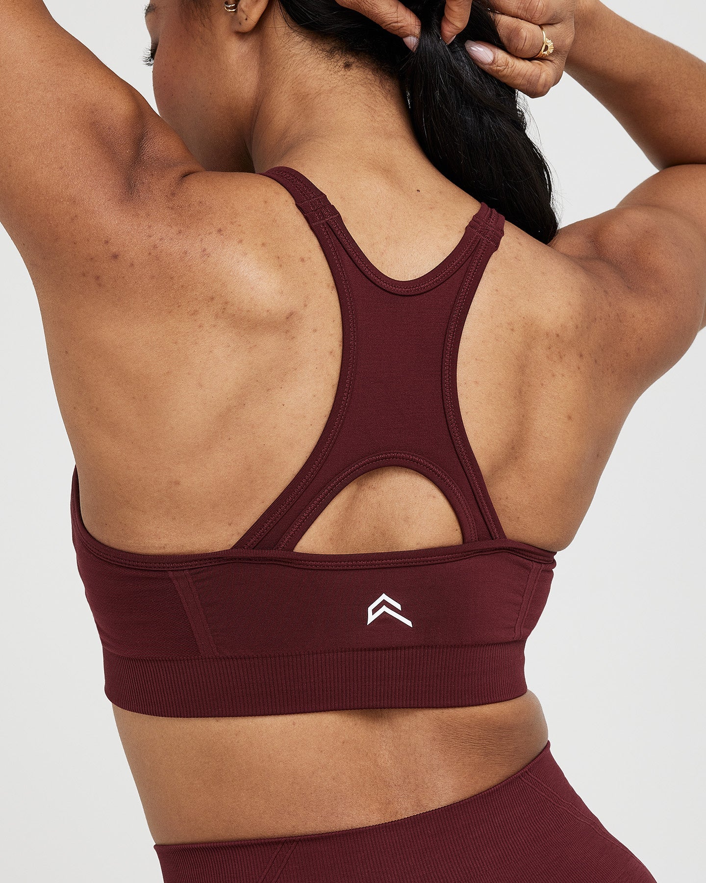 Seamless High Neck Bralette for Women - Comfortable Wireless Support Bra in Rosewood | Perfect for Yoga, Lounge & Everyday Wear