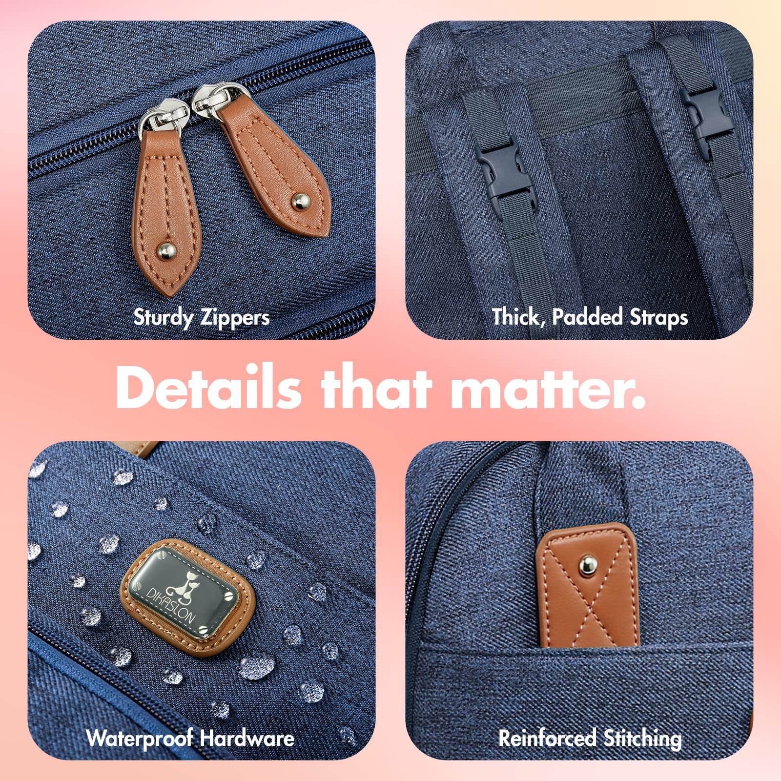 Diaper Backpack for Baby Boys & Girls - Large Unisex Diaper Bag with Portable Changing Pad, Pacifier Case & Stroller Straps - Waterproof Travel Backpack for Moms & Dads (Peacock Blue) - Perfect for Daycare, Travel, Shopping & Outdoor Activities
