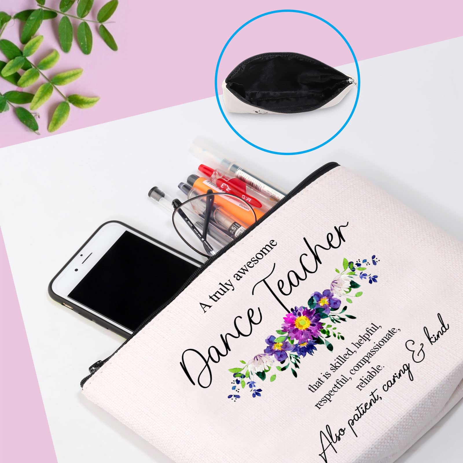 GJTIM Dance Teacher Gift - Stylish Cosmetic Bag & Zipper Pouch for Dance Instructors, Coaches, and Performers - Perfect Travel Case for Dance Classes, Rehearsals, and Competitions