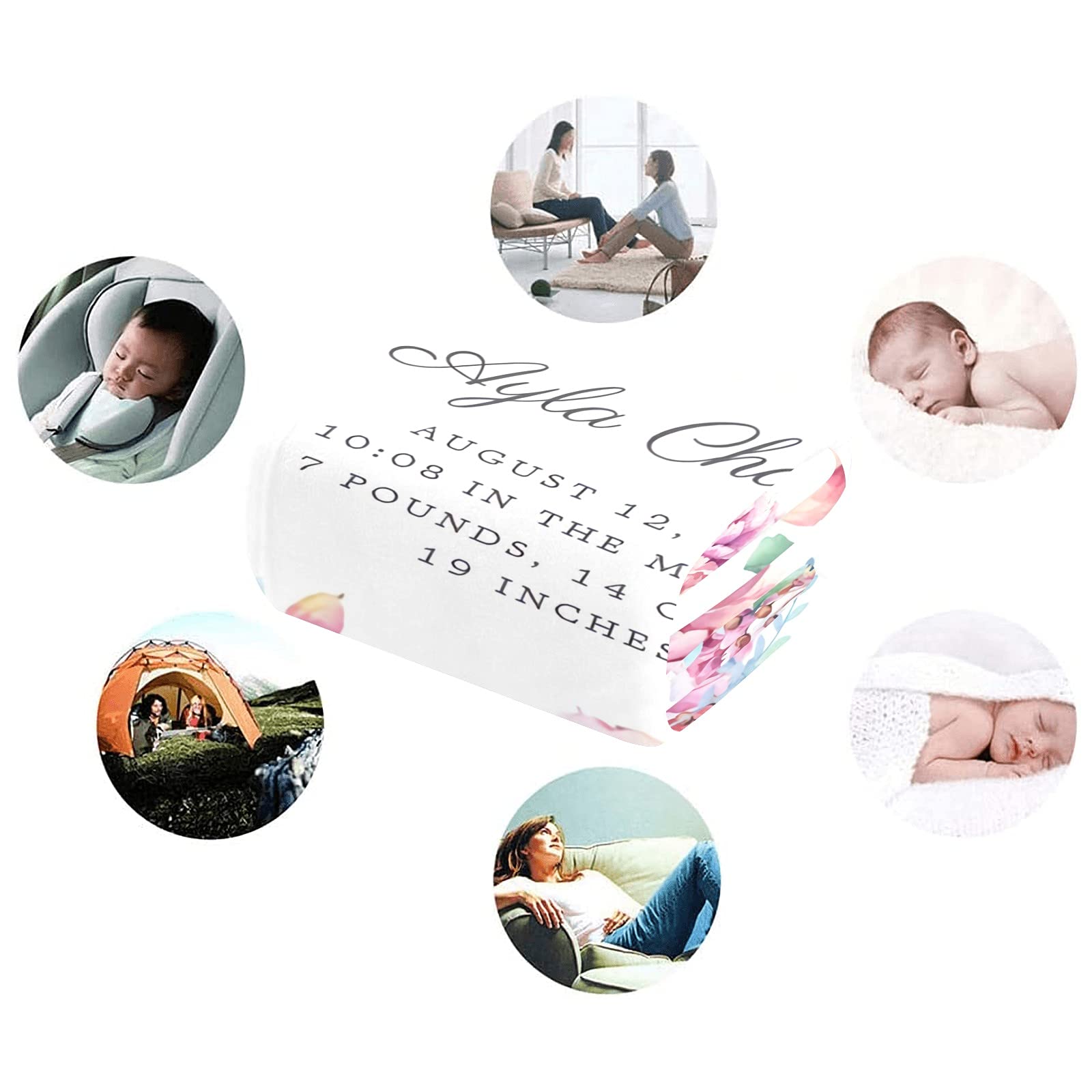 Personalized Baby Blanket with Name - Custom Embroidered Baby Blankets for Boys & Girls | Super Soft Newborn Blanket | Perfect Baby Shower Gift & Nursery Decor | Ideal for Cuddling, Swaddling & Photo Props