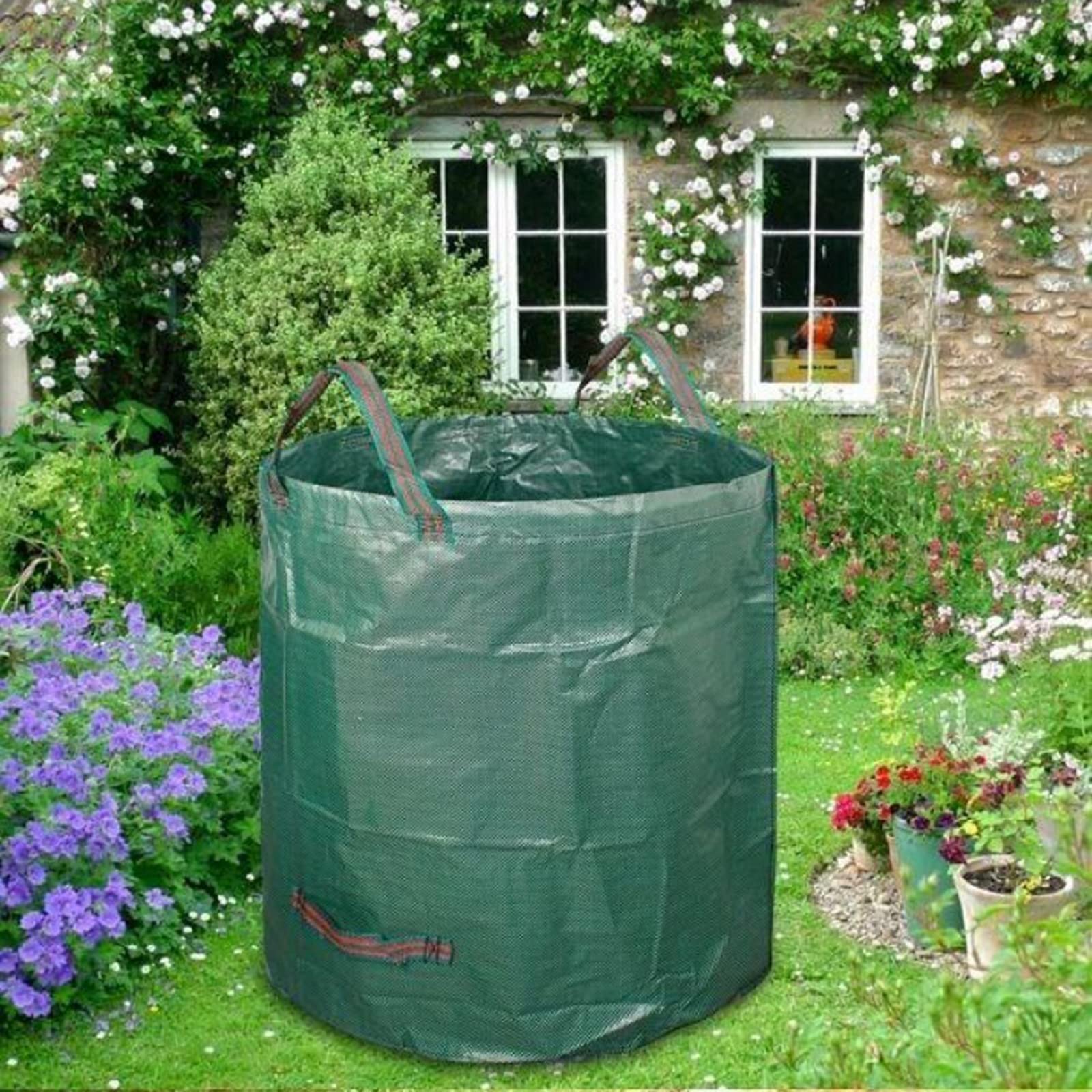 Heavy Duty Garden Waste Bags - 30 Gallon Waterproof Leaf & Grass Bags with Handles - Extra Strong Tear Resistant Yard Waste Sacks - Perfect for Lawn Cleaning, Leaf Collection & Yard Waste Disposal (Green)