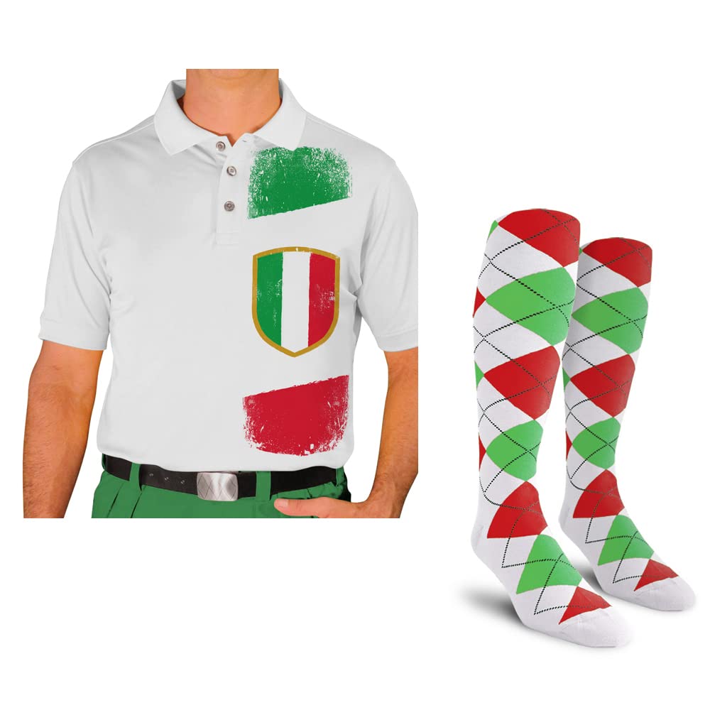 Men's Homeland Golf Shirt with Socks - Breathable Polo Shirt & Comfortable Socks Set for Golfing, Casual Wear & Outdoor Activities