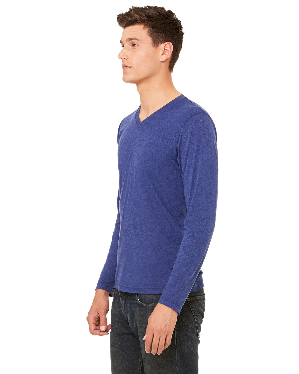 Bella + Canvas 3425 Unisex Jersey Long Sleeve V-Neck T-Shirt - Soft Cotton Tee for Men & Women - Perfect for Casual Wear, Layering & Everyday Comfort