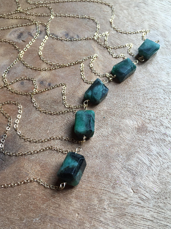 Emerald Pendant Necklace - 14K Gold Filled or Sterling Silver Chain - Elegant Jewelry Gift for Women - Perfect for Weddings, Anniversaries & Special Occasions