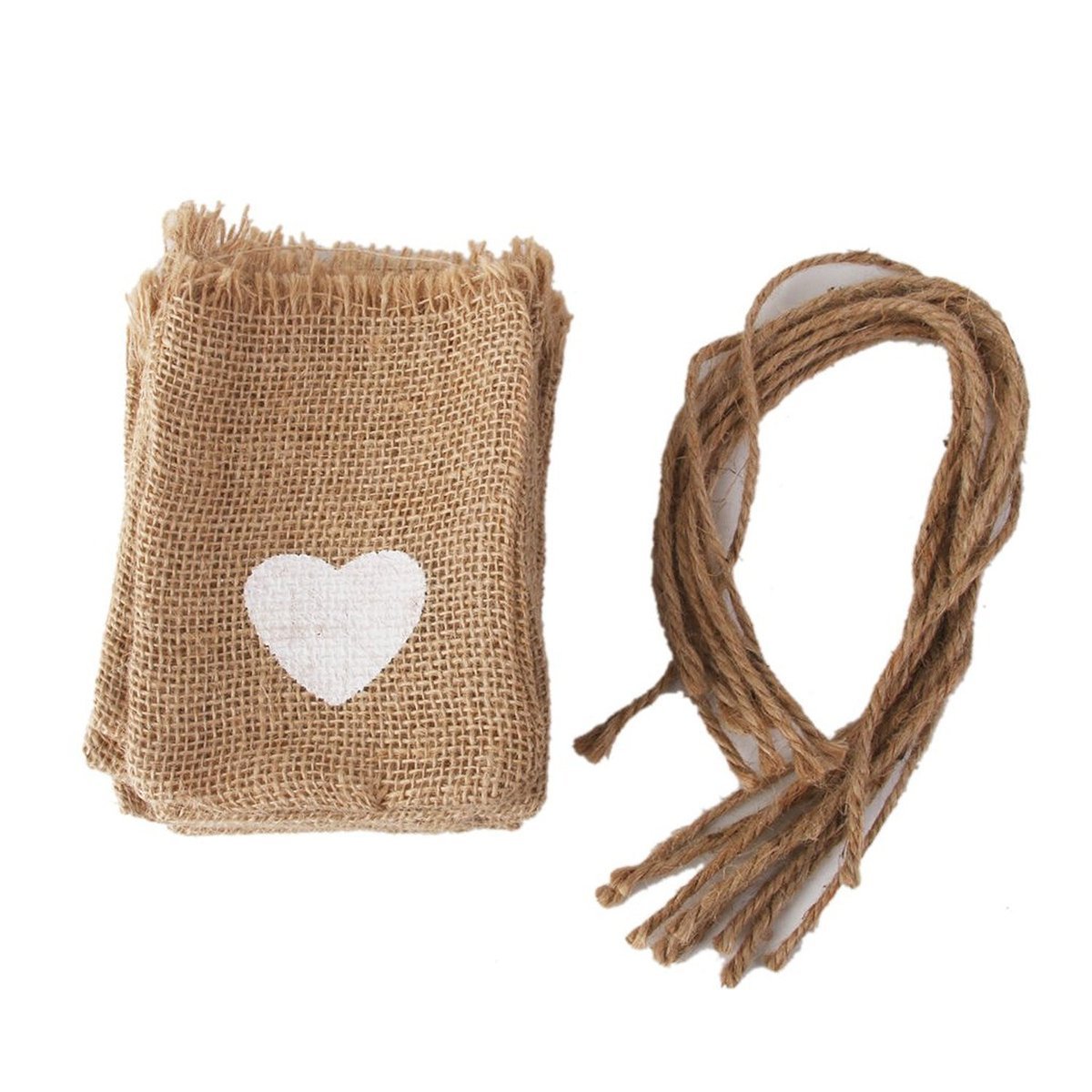 Eco-Friendly Burlap Favor Bags for Weddings - Heart Design Gift Bags for Party Favors, Bridal Showers & Special Events | Perfect for Wedding Decorations, Baby Showers & Anniversary Celebrations