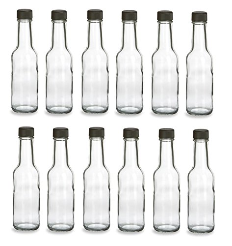Nakpunar 5 oz Glass Woozy Bottles - Pack of 12 - Perfect for Hot Sauce, Olive Oil, Salad Dressing & DIY Crafting