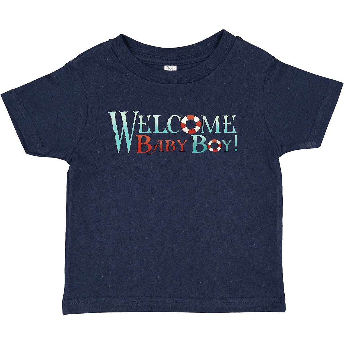 Inktastic Nautical Welcome Baby Boy T-Shirt - Cute Sailor Themed Outfit for Newborns & Infants | Perfect for Baby Showers, Birth Announcements & First Photos