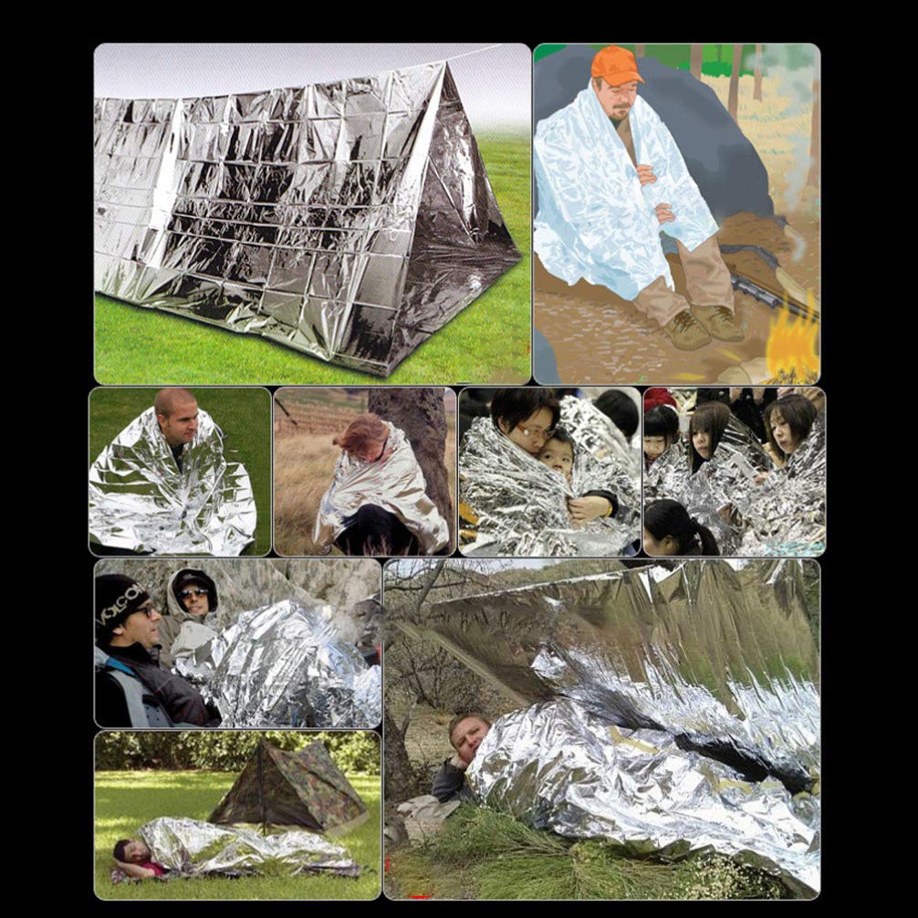 LIOOBO 2-Person Thermal Teepee Tent - Lightweight Folding Emergency Shelter for Camping, Hiking & Outdoor Adventures | Portable Waterproof Tent for Backpacking, Survival & Family Camping Trips