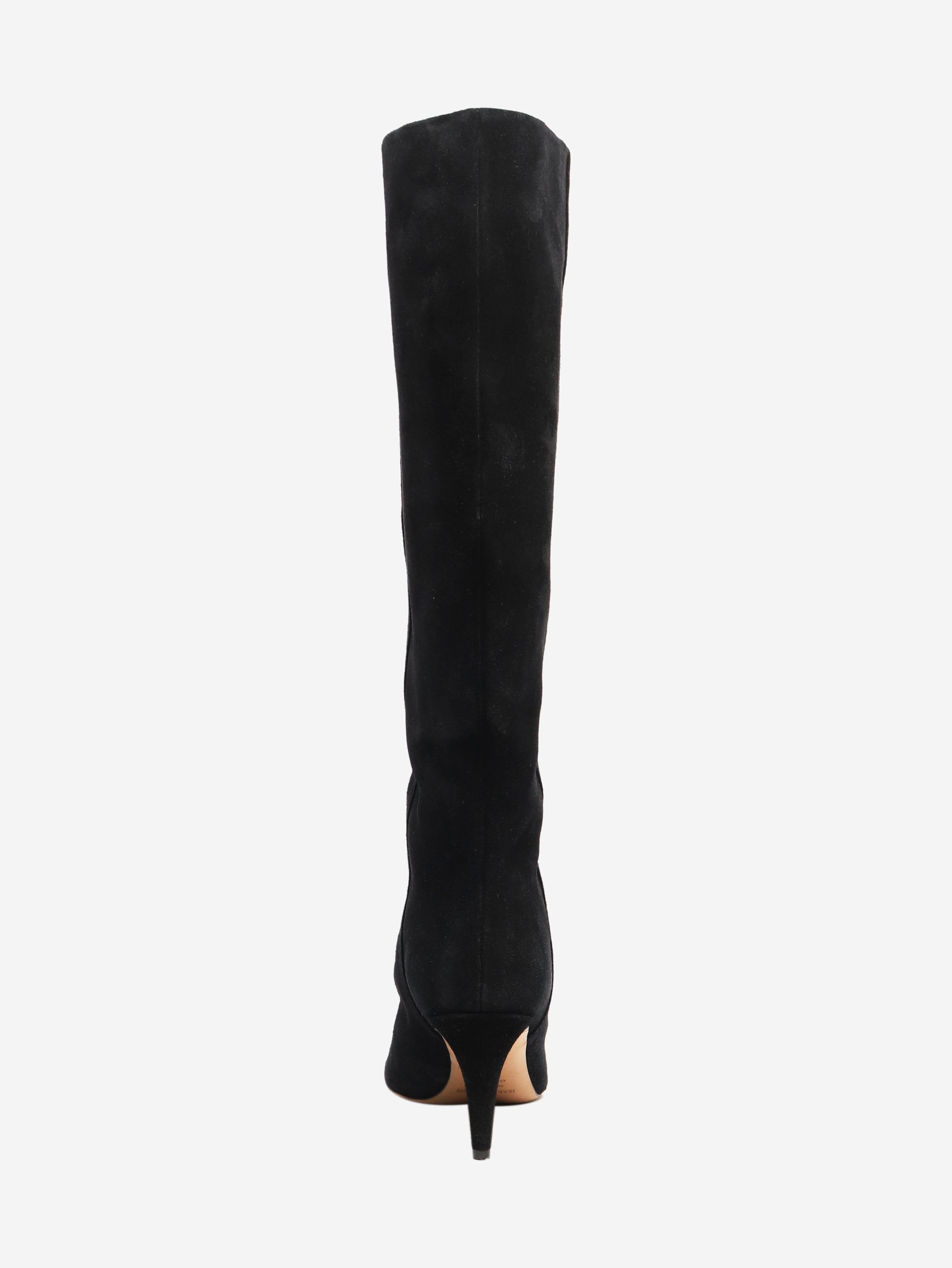 Stylish Black Suede High Boots for Women - Size EU 41 (UK 8) - Perfect for Fall/Winter Fashion, Date Nights & Office Wear