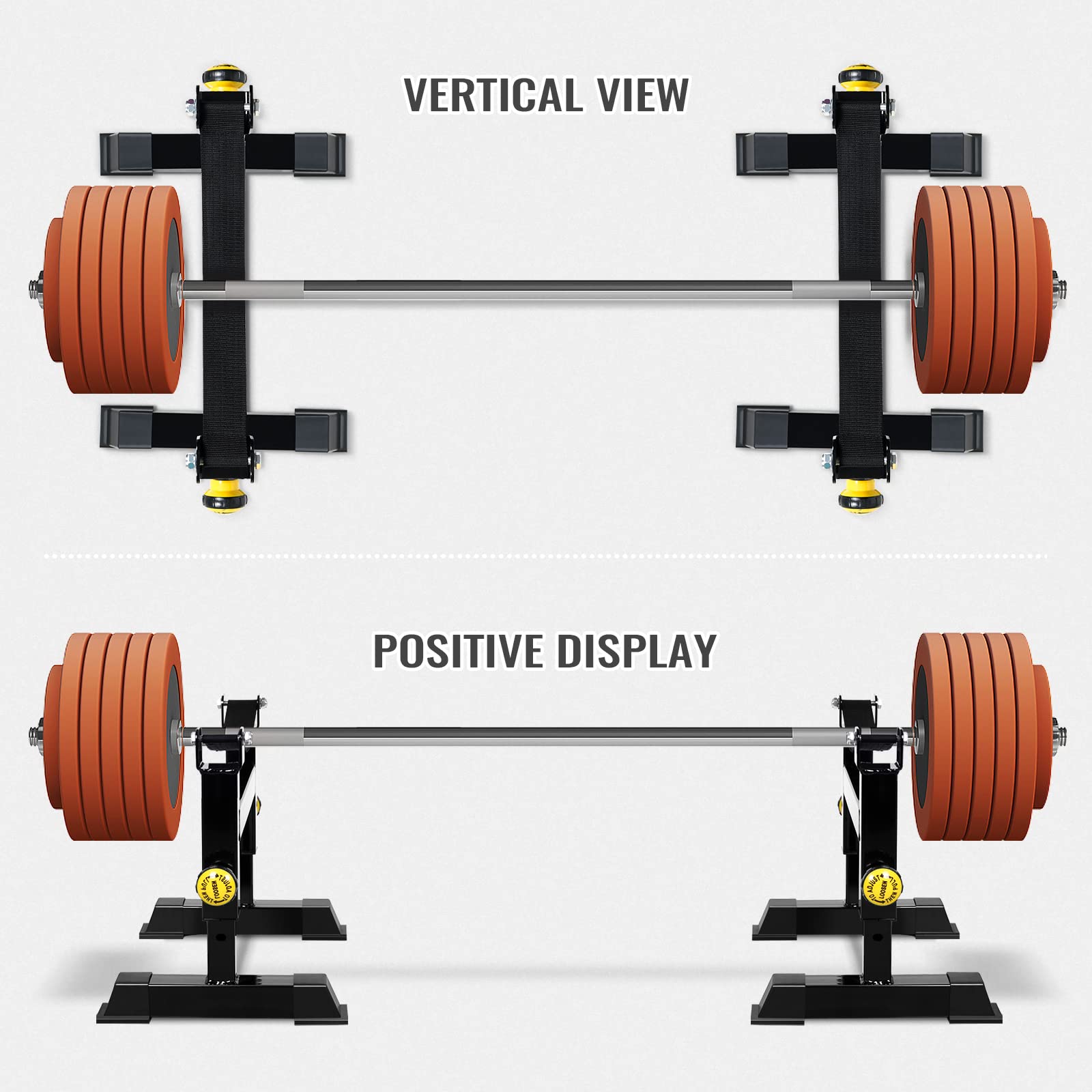 Heavy Duty Deadlift Sling Racks for Home Gym - 5-Level Adjustable Barbell Elevation Stand for Weightlifting Plates | Perfect for CrossFit, Powerlifting & Home Workouts