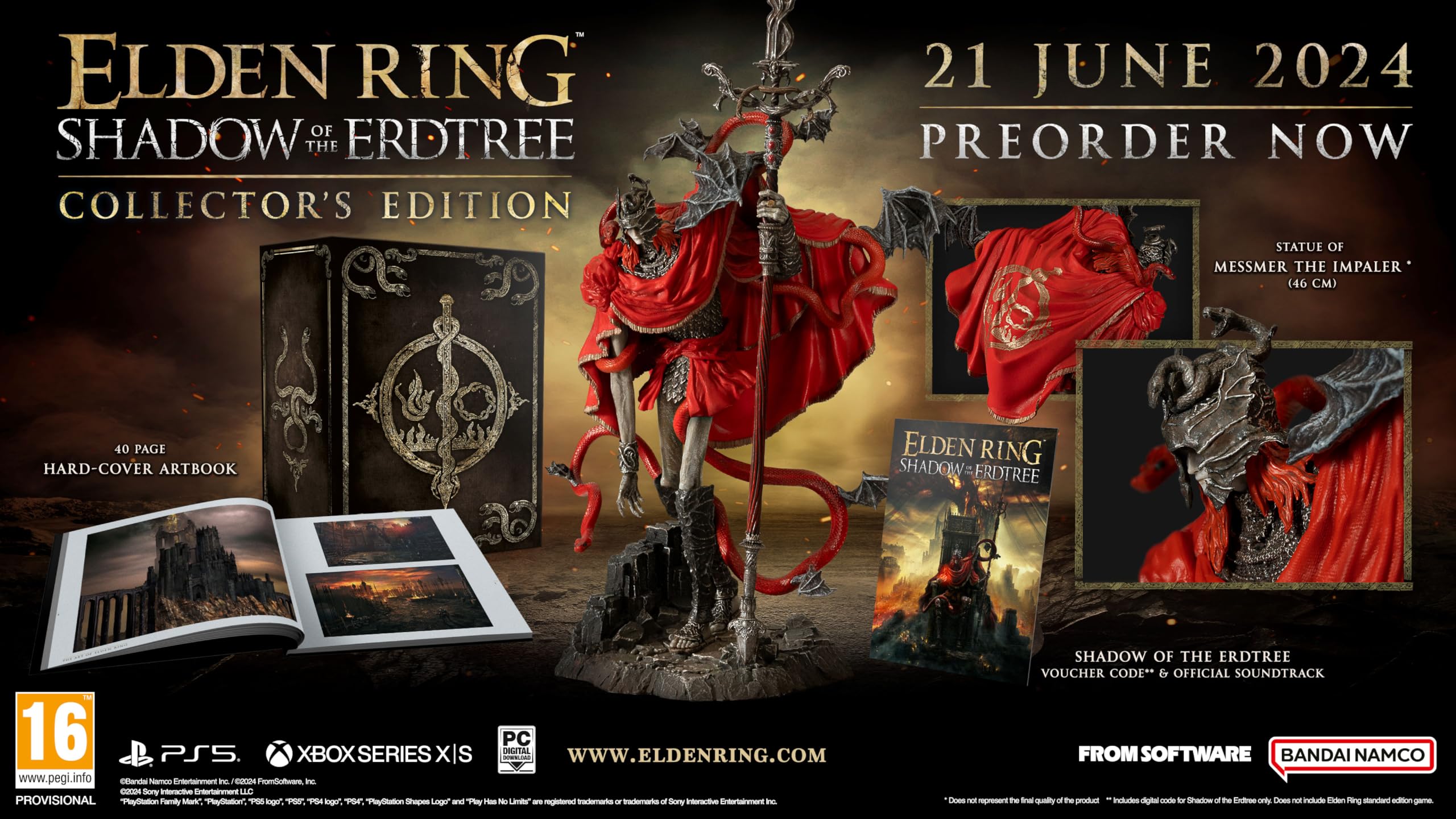 Elden Ring Shadow of the Erdtree Collector's Edition for Xbox Series X | Bandai Namco Action RPG Game | Perfect for Hardcore Gamers & Fantasy Adventure Lovers