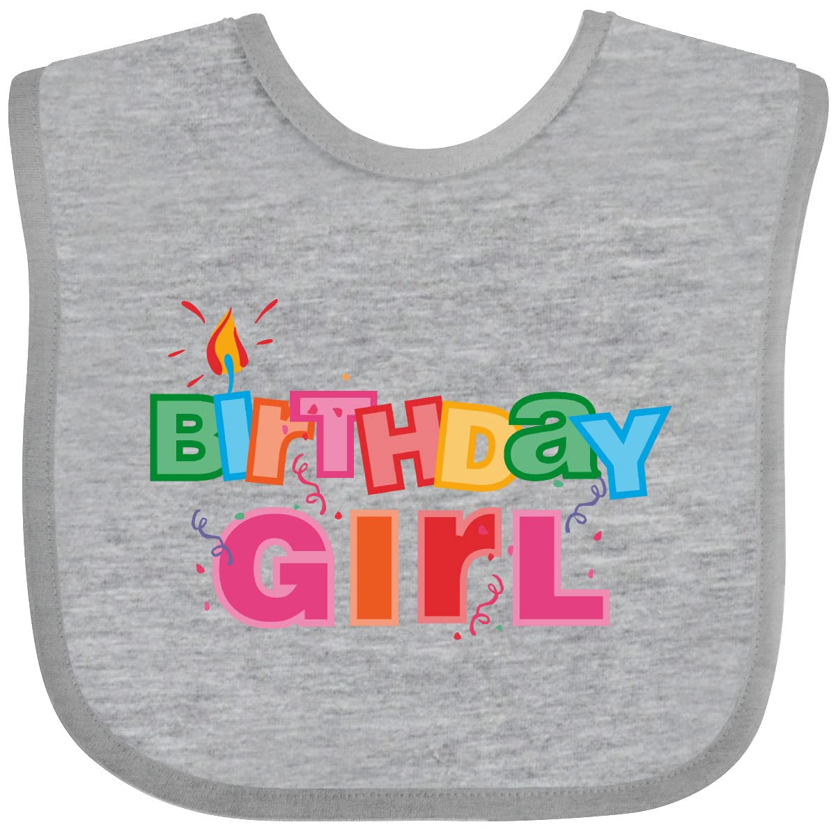 Inktastic Birthday Girl Letters Baby Bib - Cute Personalized Bib for Girls, 100% Cotton Adjustable Bib for Infants & Toddlers - Perfect for Birthday Parties, Baby Showers & Special Occasions