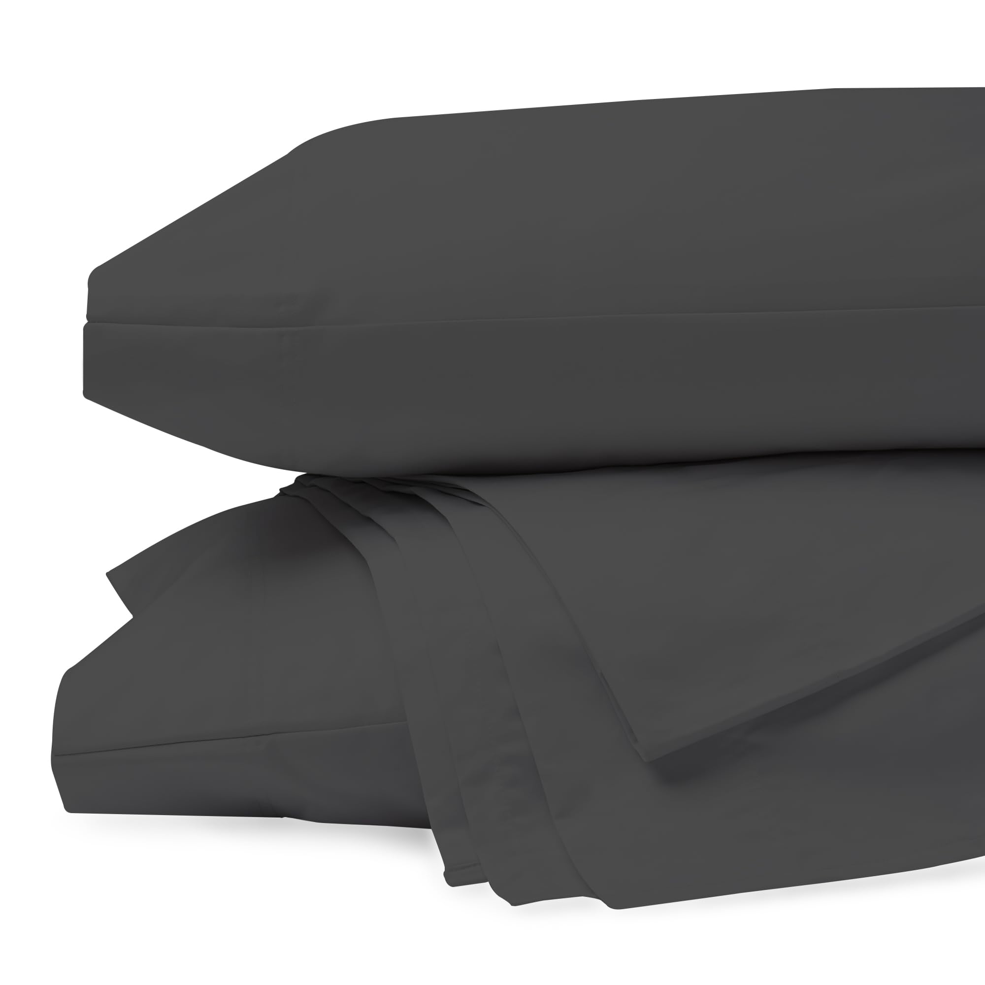 400TC 100% Cotton Full Bed Sheet Set - Luxury Hotel Quality Dark Gray Cooling Sheets with Deep Pockets | Soft, Breathable & Skin-Friendly | Perfect for Guest Rooms, Master Bedrooms & Dorm Essentials