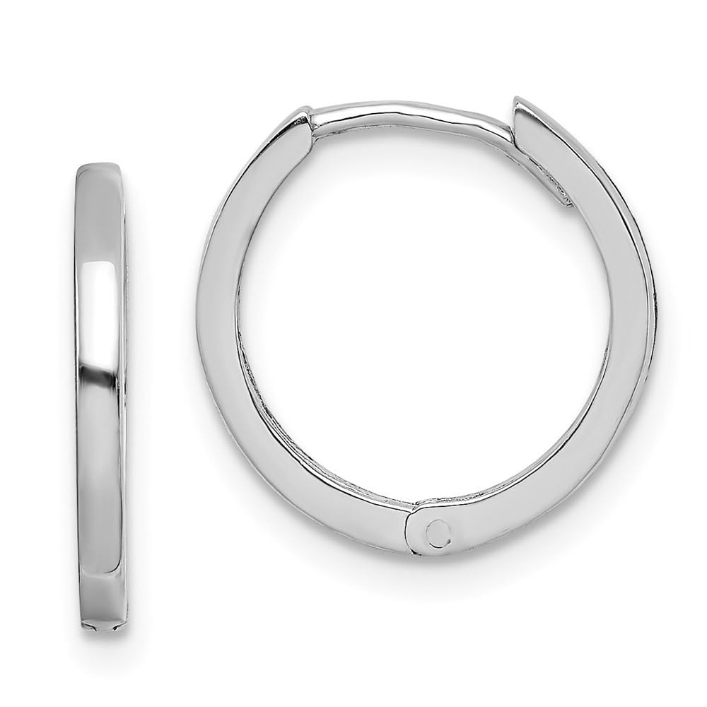 925 Sterling Silver Hinged Hoop Earrings for Women - 0.55 Inch Round Diamond-Cut Design | Hypoallergenic, Durable & Elegant Jewelry Gift | Perfect for Everyday Wear, Parties & Special Occasions