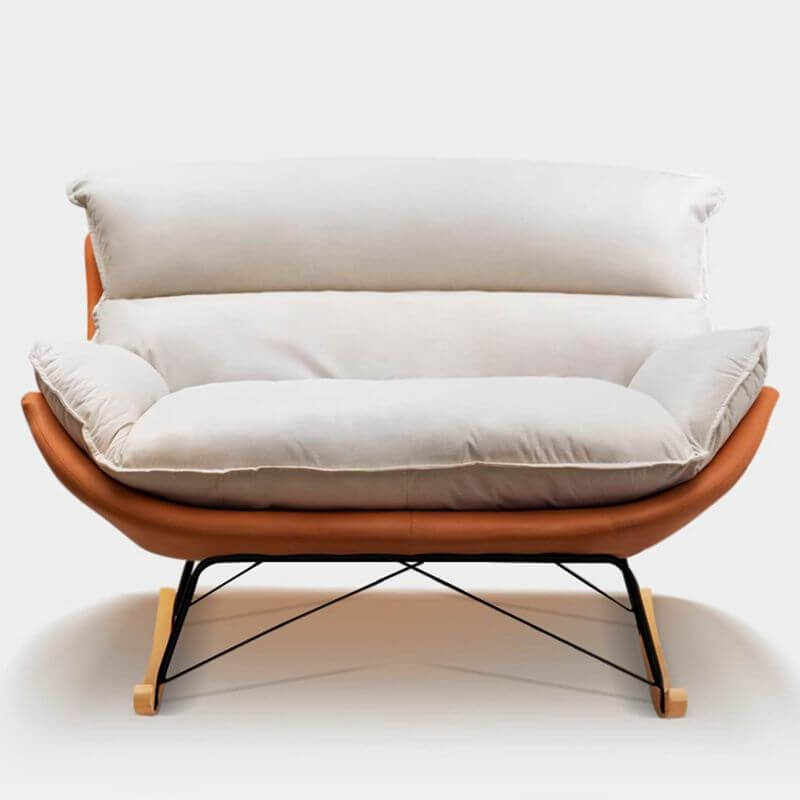 Comfortable Indoor Light Wood Rubberwood Spindle Rocking Chair - Scratch Resistant with Removable Cushions - Perfect for Nursery, Living Room & Relaxation