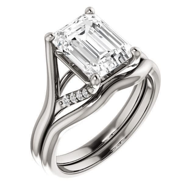 2 Carat Moissanite Wedding Ring Set - Vintage Emerald Cut Engagement & Promise Ring for Women in 925 Sterling Silver | Perfect for Proposals, Anniversaries & Bridal Jewelry