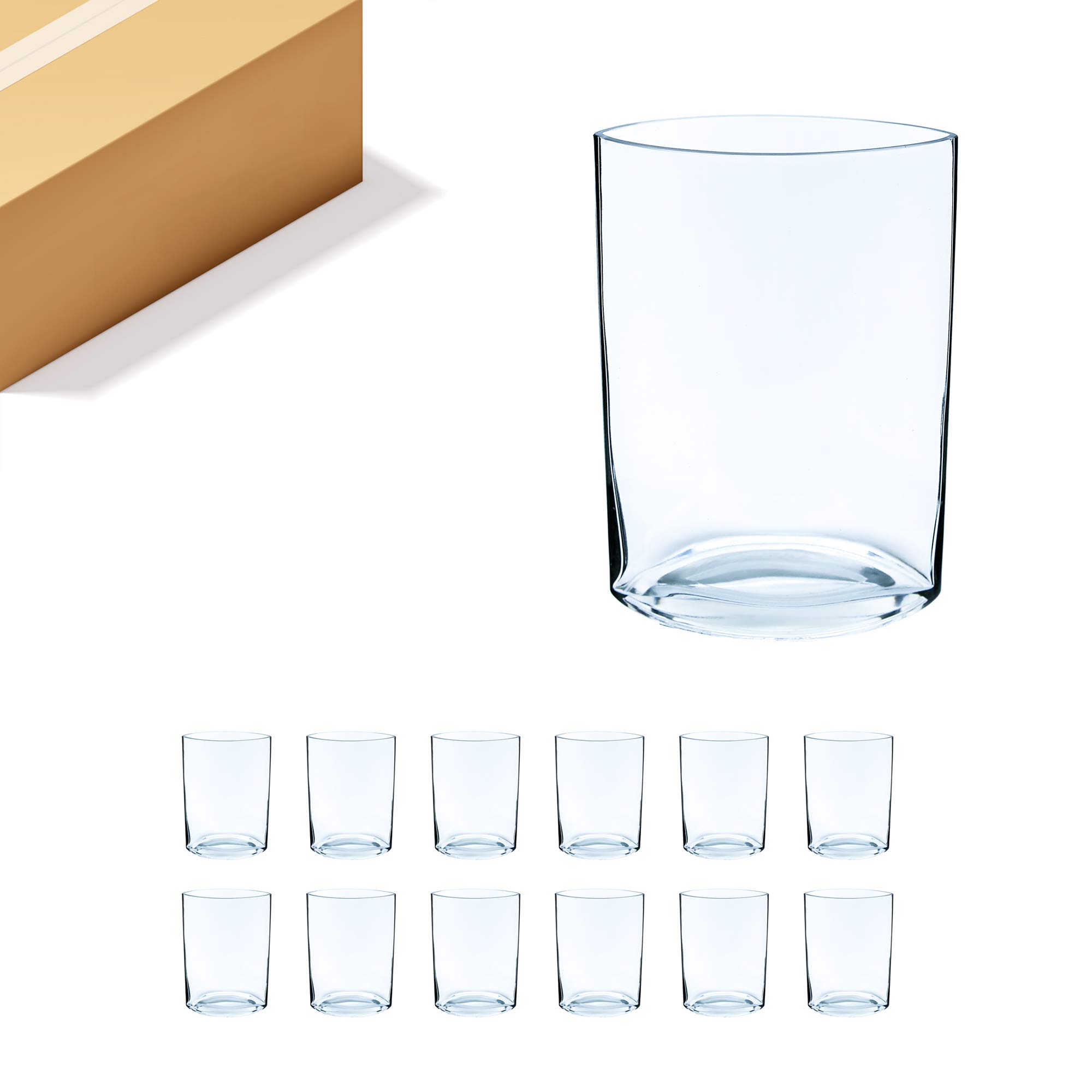 WGV 12-Pack Oval Glass Vases - 6.5