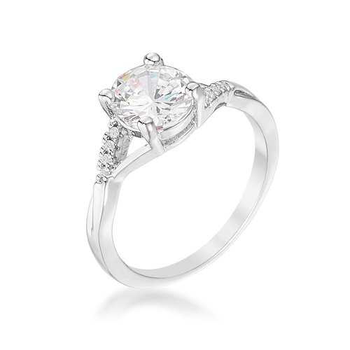 1.3Ct Rhodium Plated Simple Engagement Ring for Women - Elegant Solitaire Wedding Band, Durable & Hypoallergenic - Perfect for Proposals, Anniversaries & Everyday Wear
