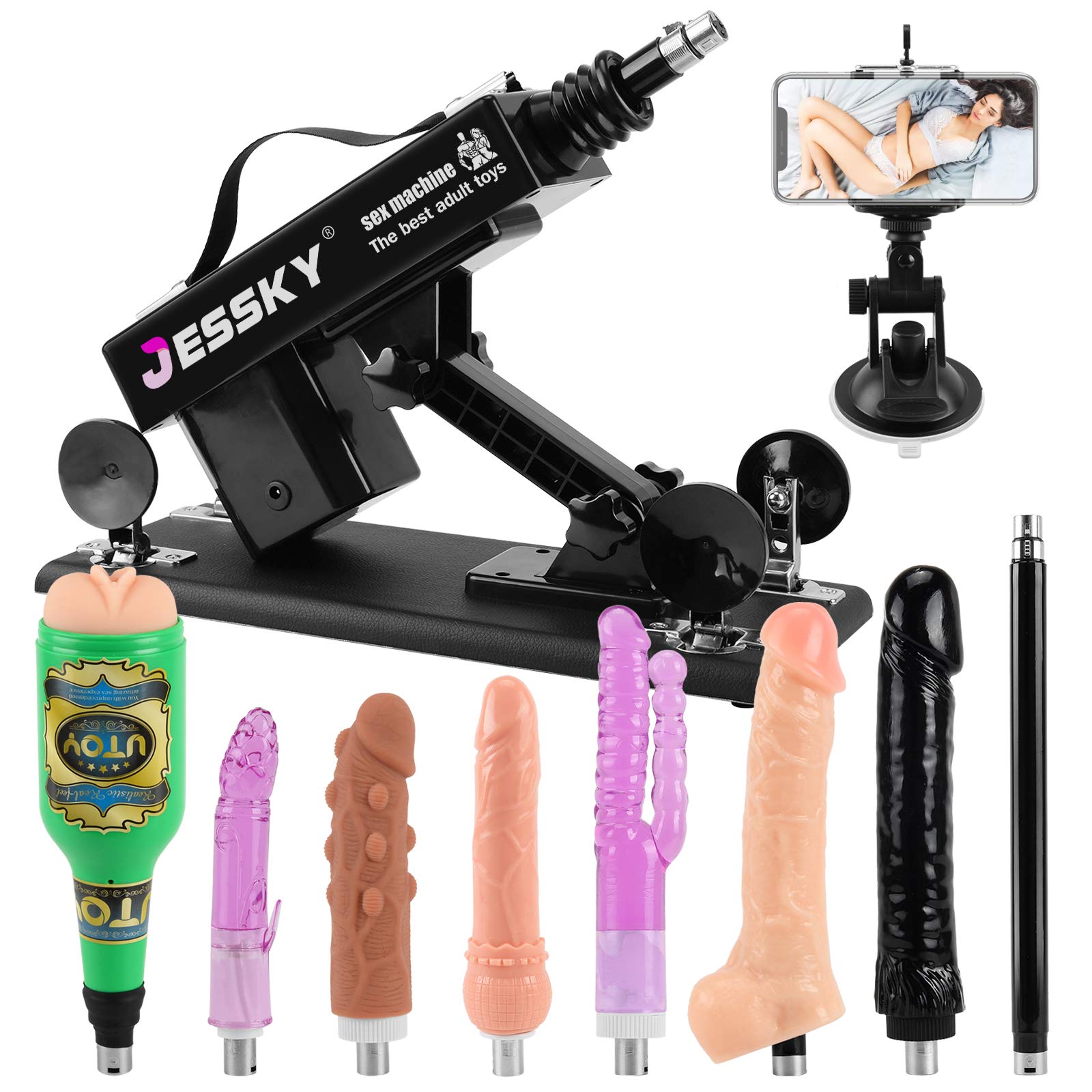 Premium Adjustable Sex Machine for Women - Automatic Adult Toy with 8 Attachments & 3 XLR Connectors | Powerful Thrusting Machine for Bedroom Pleasure, Couples Play & Solo Satisfaction