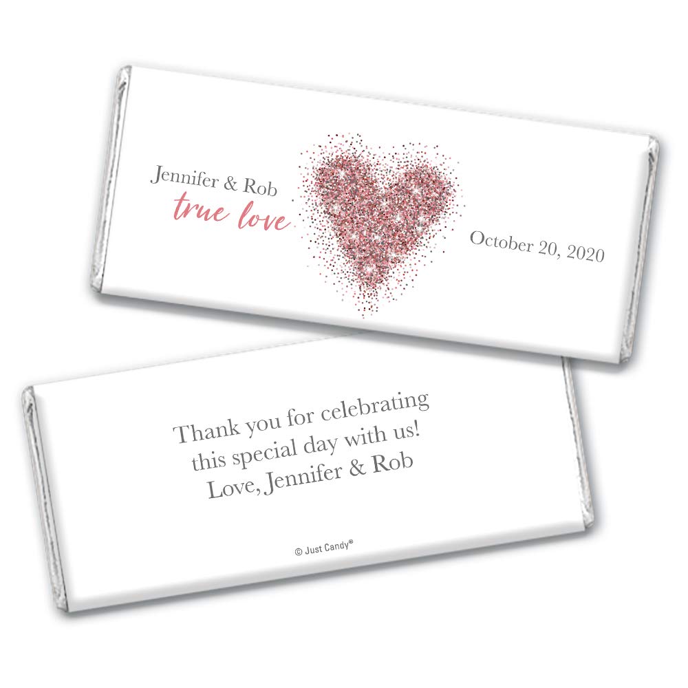 Personalized Wedding Chocolate Bars - Custom Candy Favors for Guests (36 Count) - Perfect for Bridal Showers, Receptions & Thank You Gifts