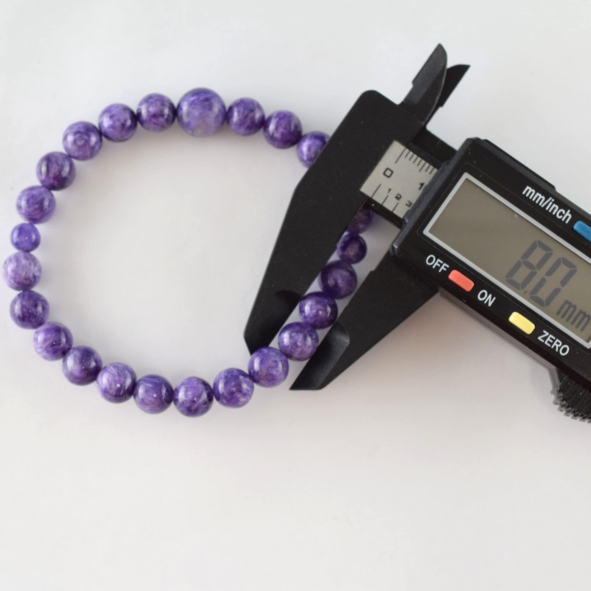 KYOTO ASAHIYA 8mm Charoite Gemstone Japanese Buddhist Prayer Beads Bracelet - Yoga Meditation Mala Rosary for Women - Perfect for Spiritual Practice, Stress Relief & Mindful Living