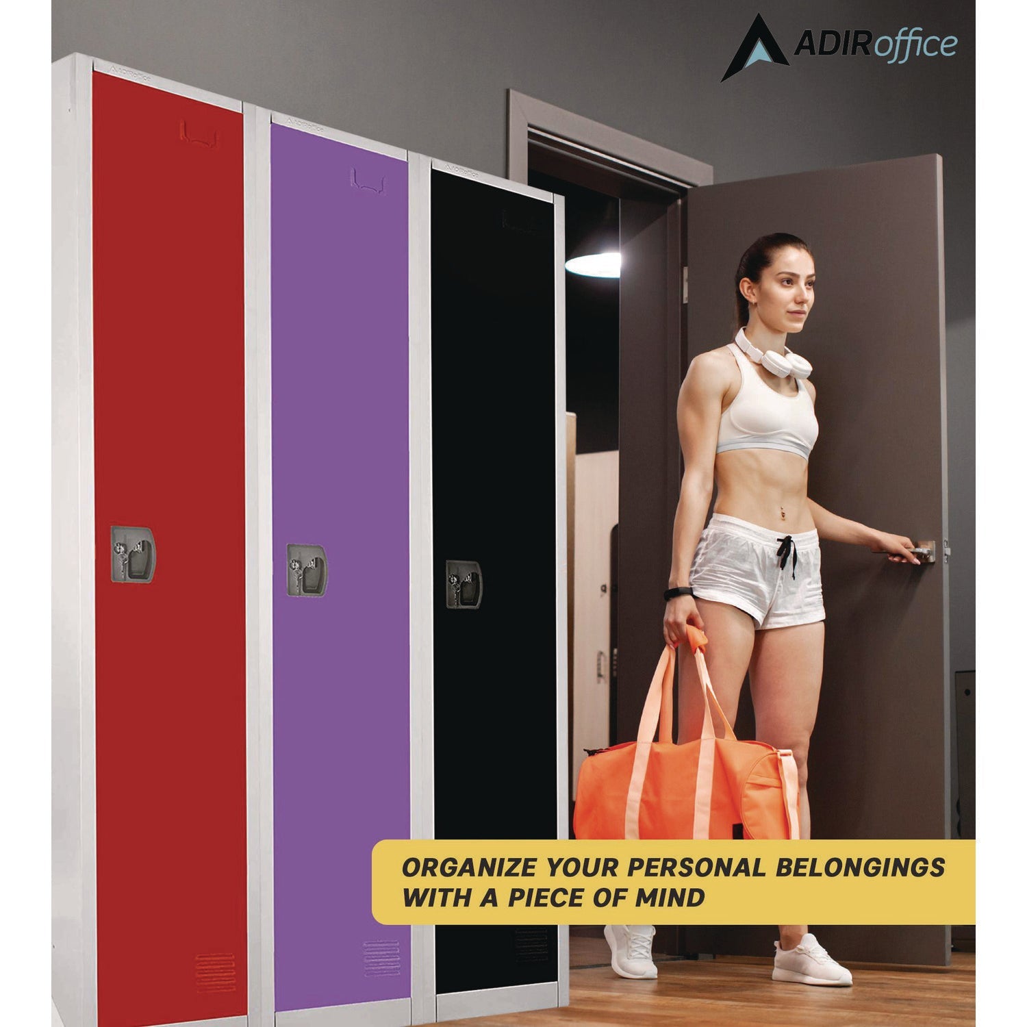 AdirOffice Steel Storage Locker - 1 Compartment, 12