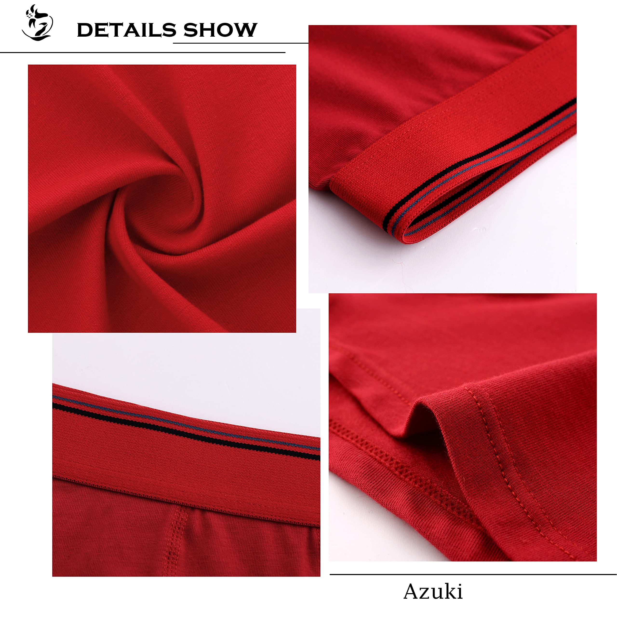**Azuki Men's Cotton Boxer Briefs with Pouch & Placket - Breathable Soft Underwear for Everyday Comfort | Workout, Lounge & Travel**
