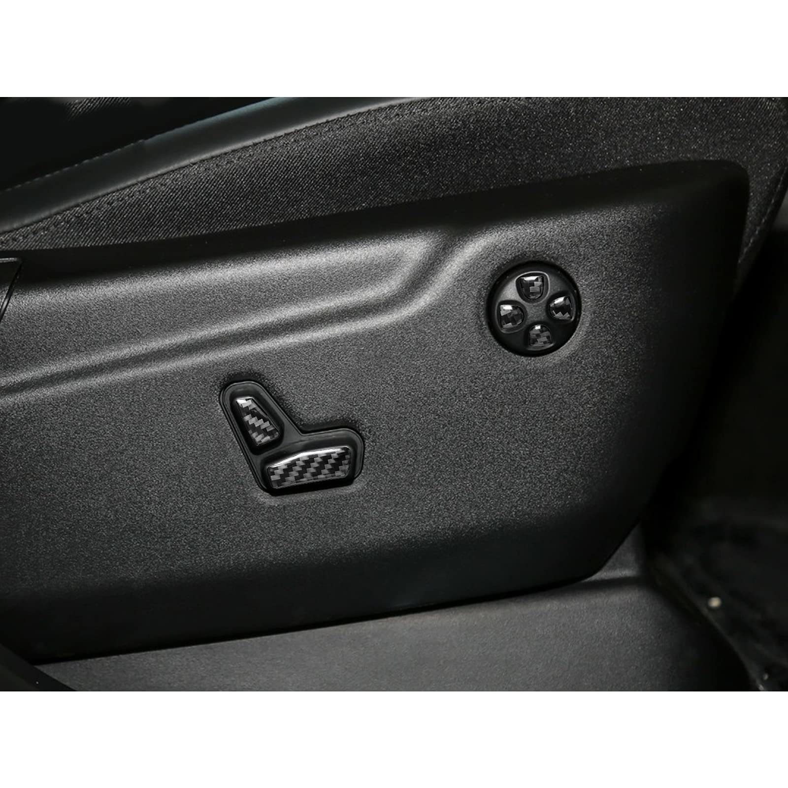 Premium Carbon Fiber Car Seat Adjustment Panel Stickers - 12PCS Interior Decoration Kit for Jeep Grand Cherokee (2014-2021 Models) - Durable Black Trim Accessories for Enhanced Car Interior Styling & Protection